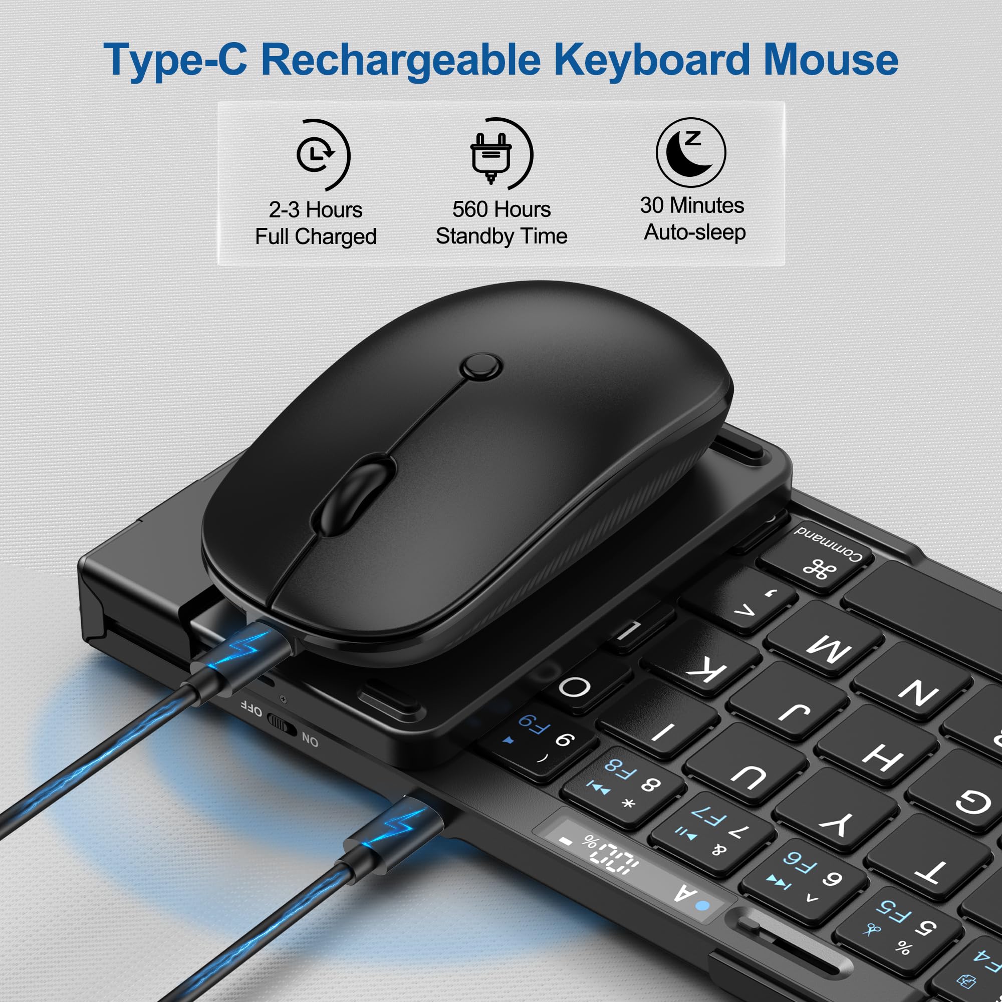 Foto 5 pulgar | Teclado Y Ratón Plegables Edjo Inalámbricos Plegables Usb-c - Venta Internacional.