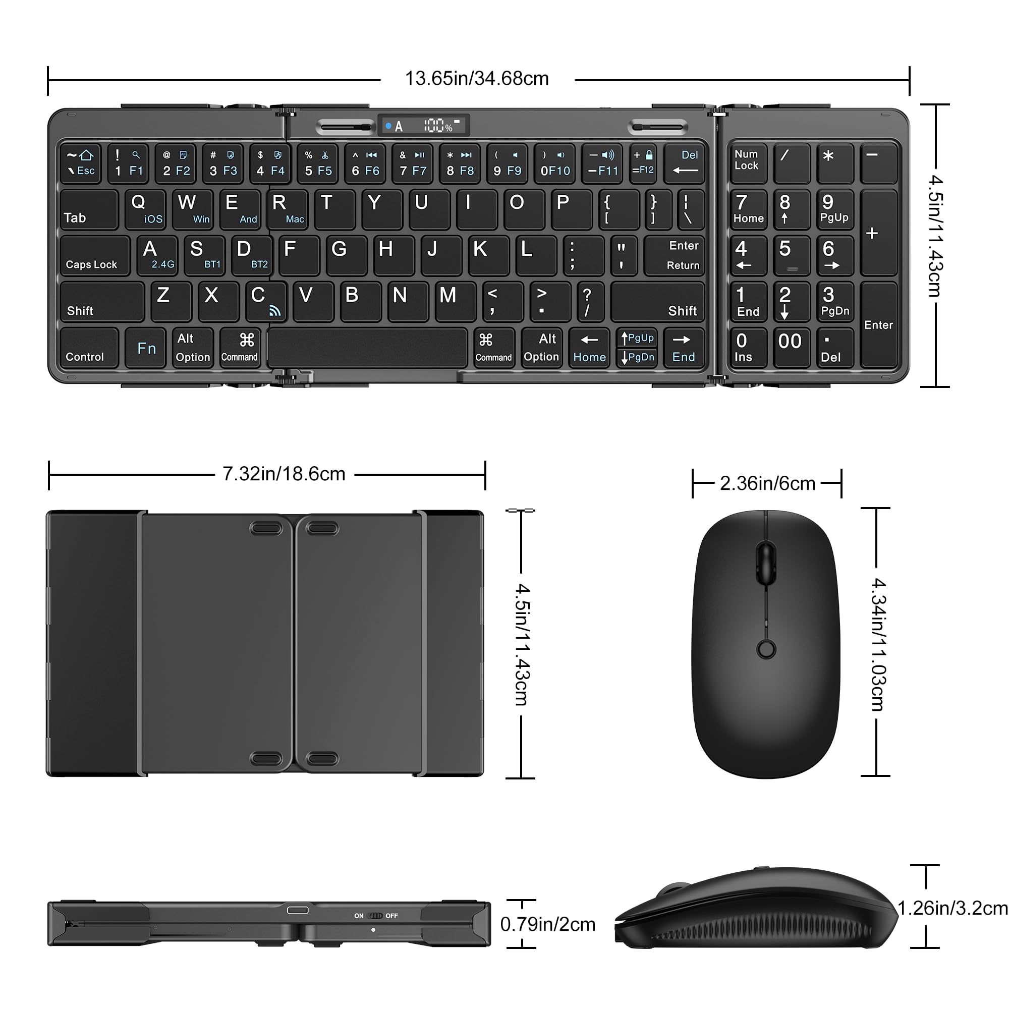 Foto 8 pulgar | Teclado Y Ratón Plegables Edjo Inalámbricos Plegables Usb-c - Venta Internacional.