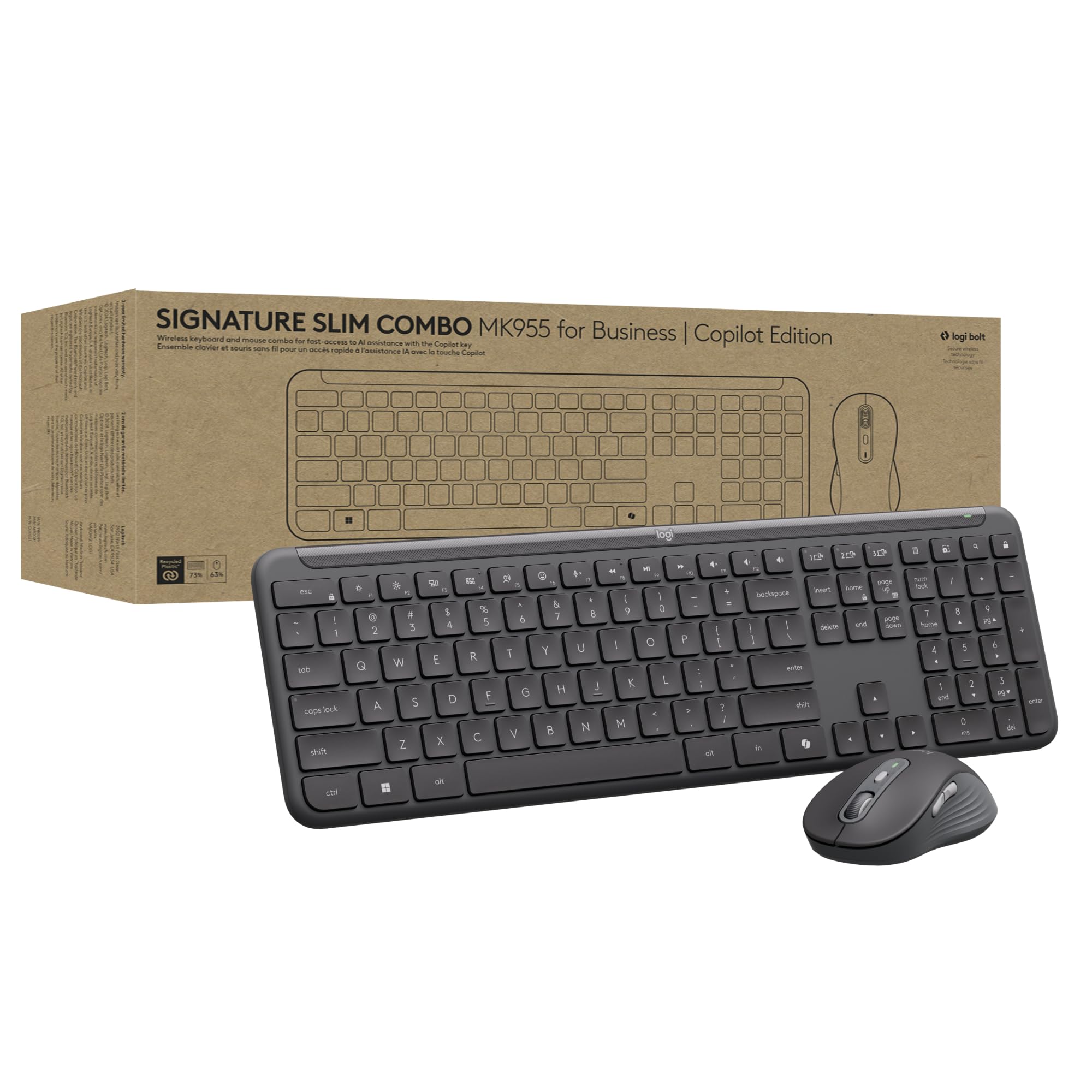 Foto 2 pulgar | Teclado Y Ratón Logitech Signature Slim Mk955 Graphite - Venta Internacional.