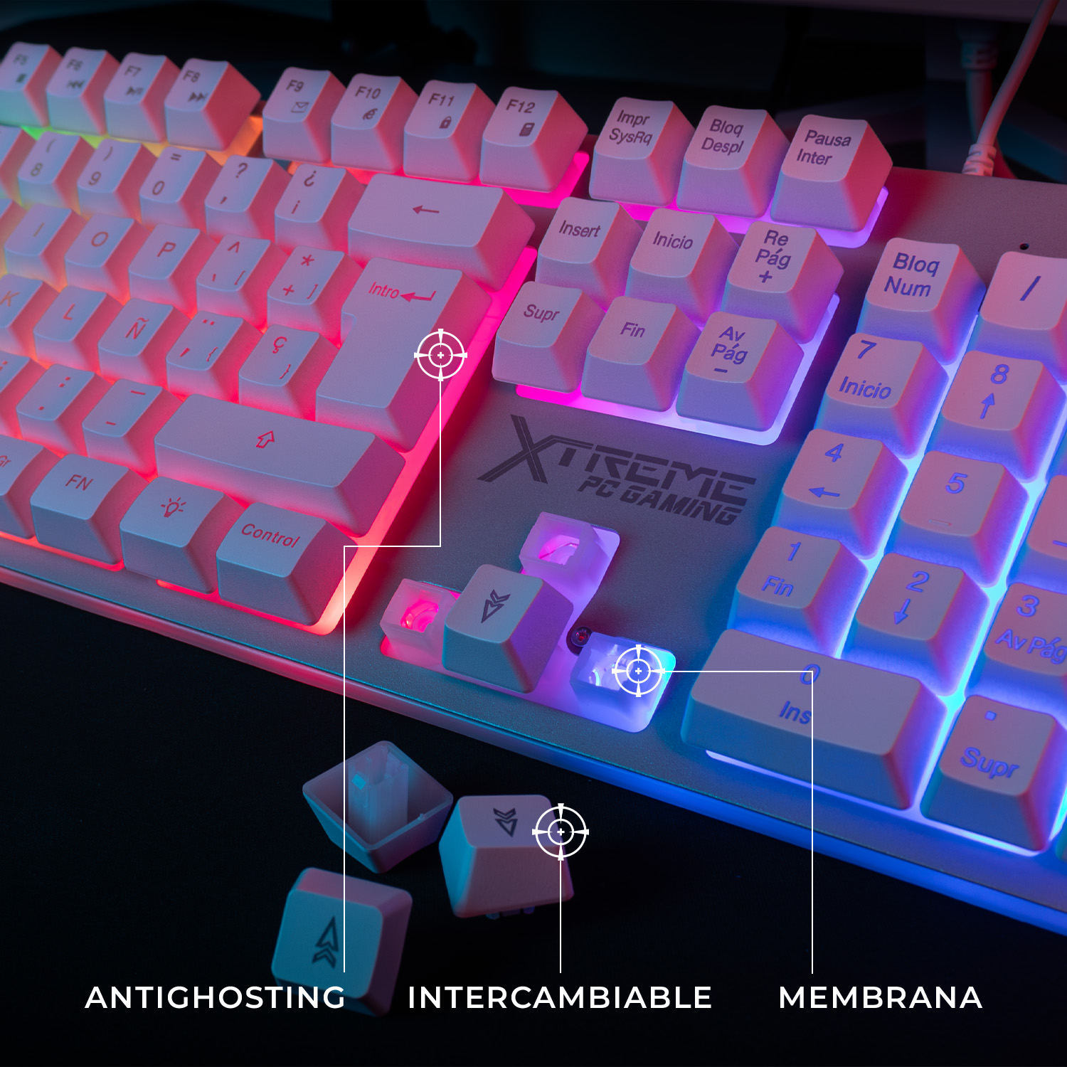 Foto 6 pulgar | Kit Gamer 2 en 1 Xtreme PC Gaming Battle Chief Teclado y Mouse Membrana Español 3600 DPI RGB USB Blanco