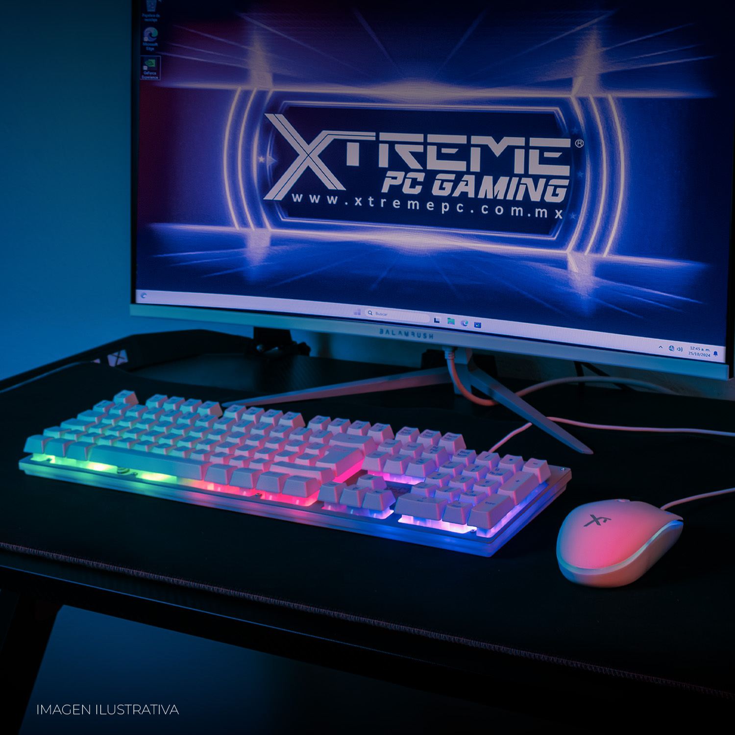 Foto 9 pulgar | Kit Gamer 2 en 1 Xtreme PC Gaming Battle Chief Teclado y Mouse Membrana Español 3600 DPI RGB USB Blanco