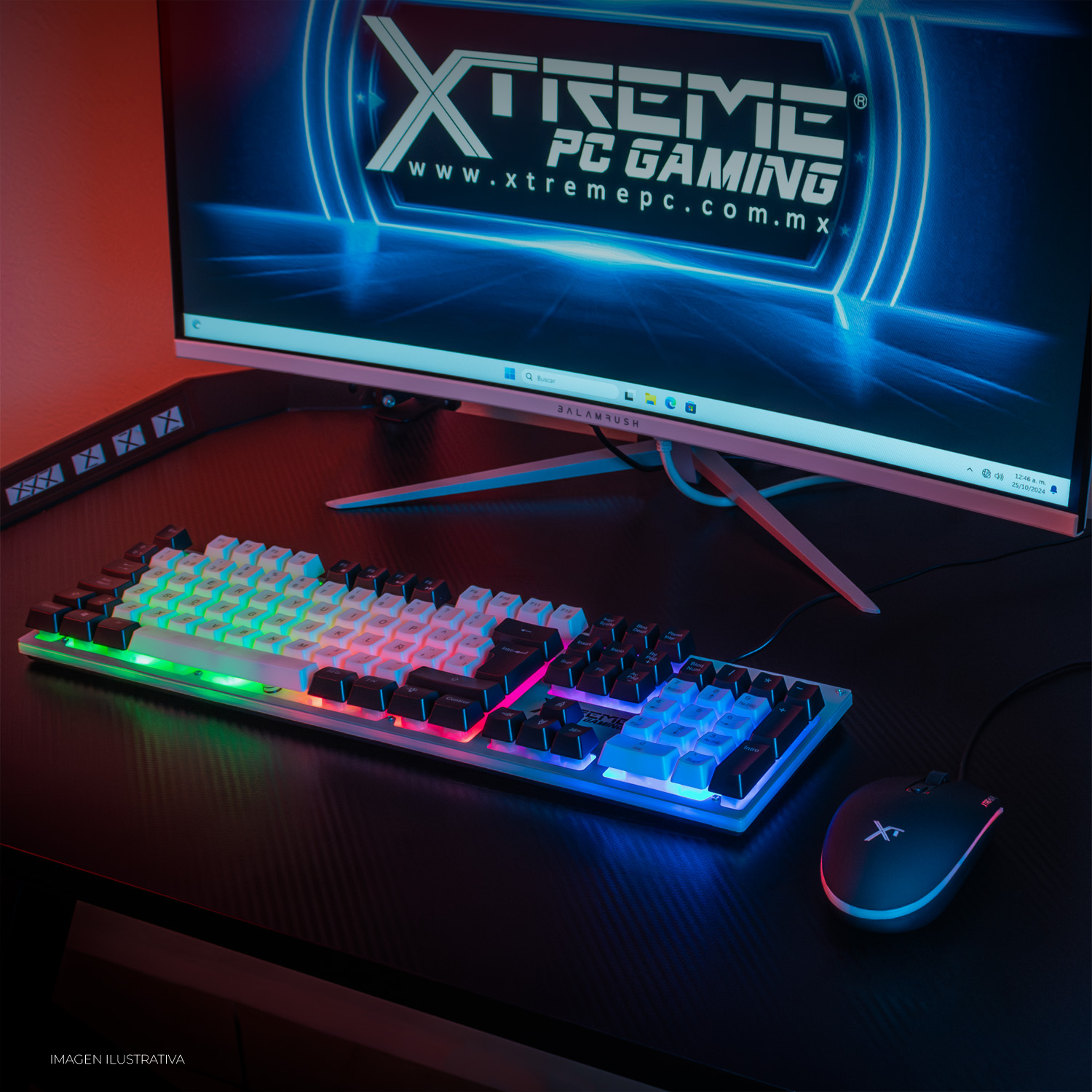 Foto 9 pulgar | Kit Gamer 2 En 1 Xtreme Pc Gaming Battle Chief Teclado Y Mouse Membrana Español 3600 Dpi Rgb Usb Blanco Y Negro