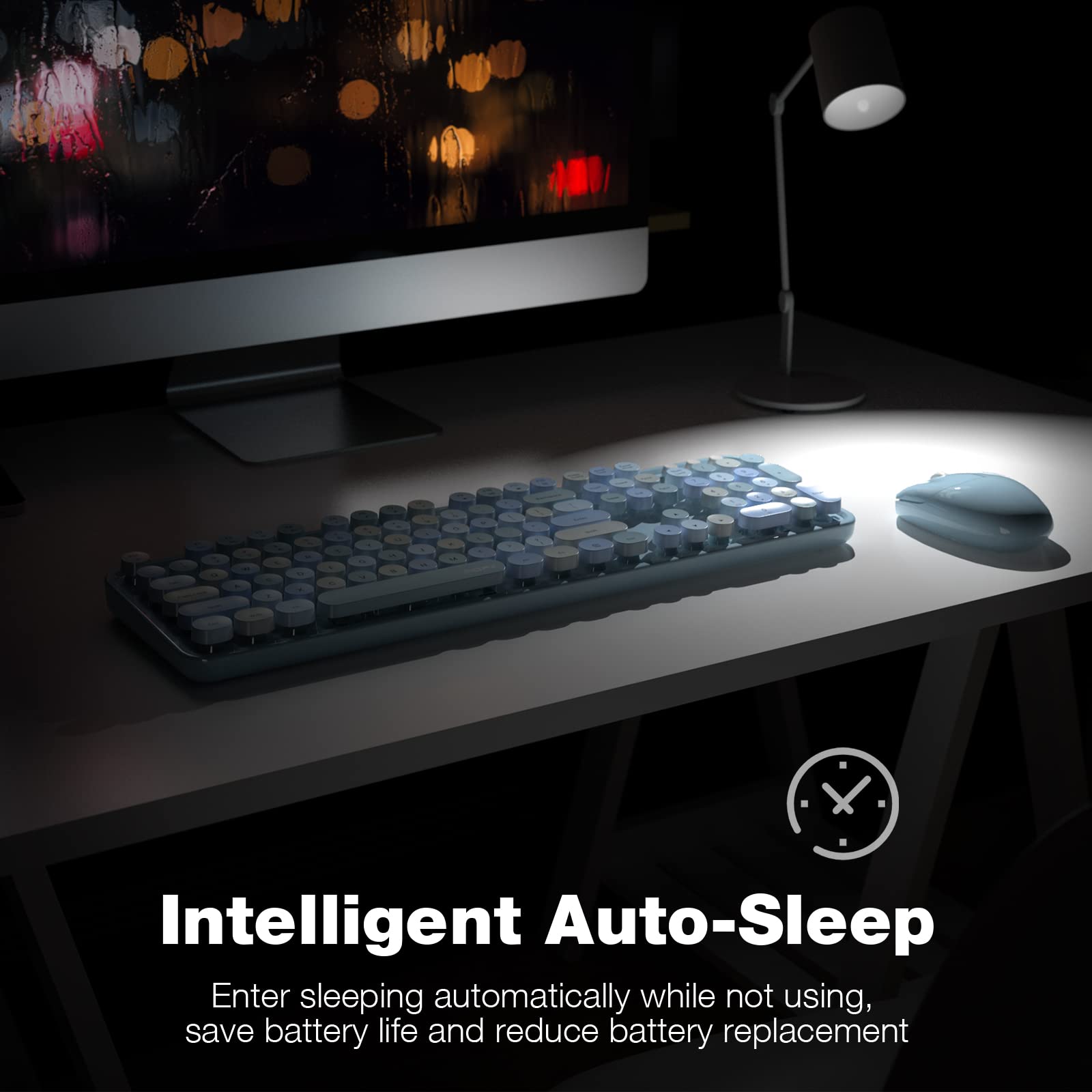 Foto 4 | Combo De Teclado Y Ratón Mofii Inalámbrico Azul Retro Azul - Venta Internacional.