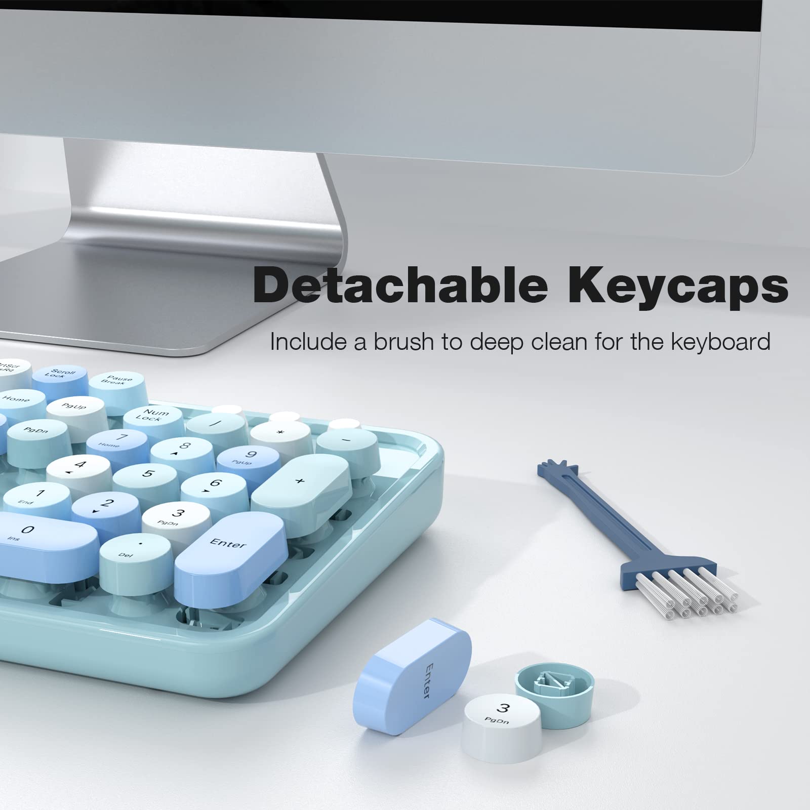 Foto 5 | Combo De Teclado Y Ratón Mofii Inalámbrico Azul Retro Azul - Venta Internacional.