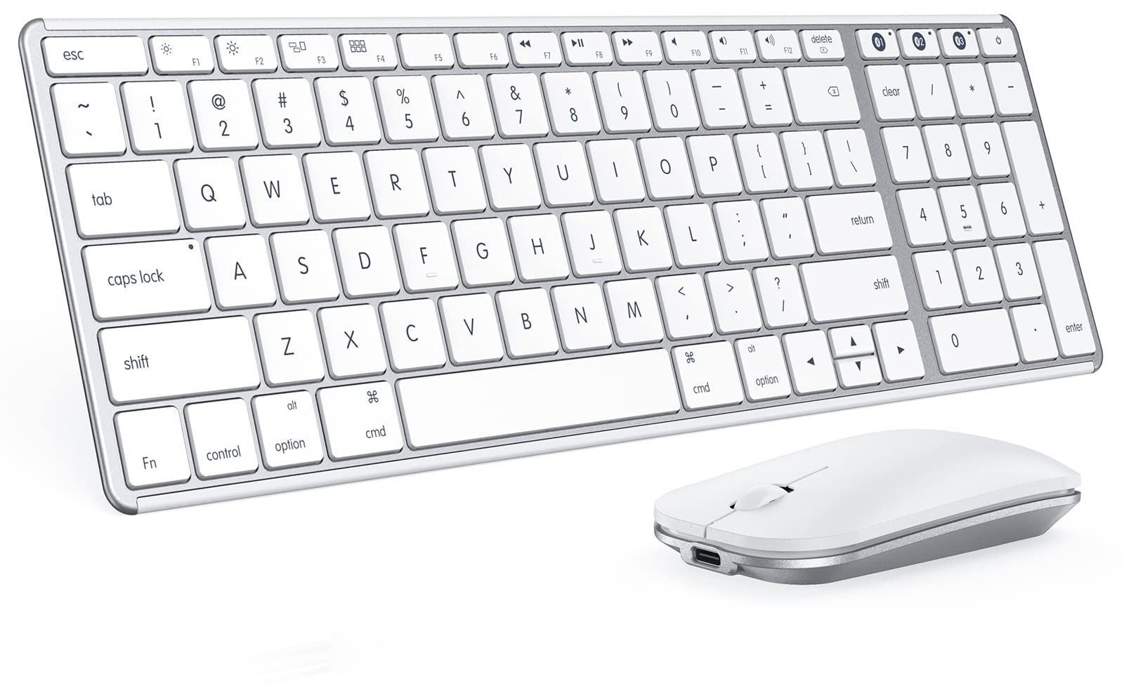 Foto 2 pulgar | Teclado Y Ratón Inalámbricos Bluetooth Seenda Para Mac - Blanco - Venta Internacional.