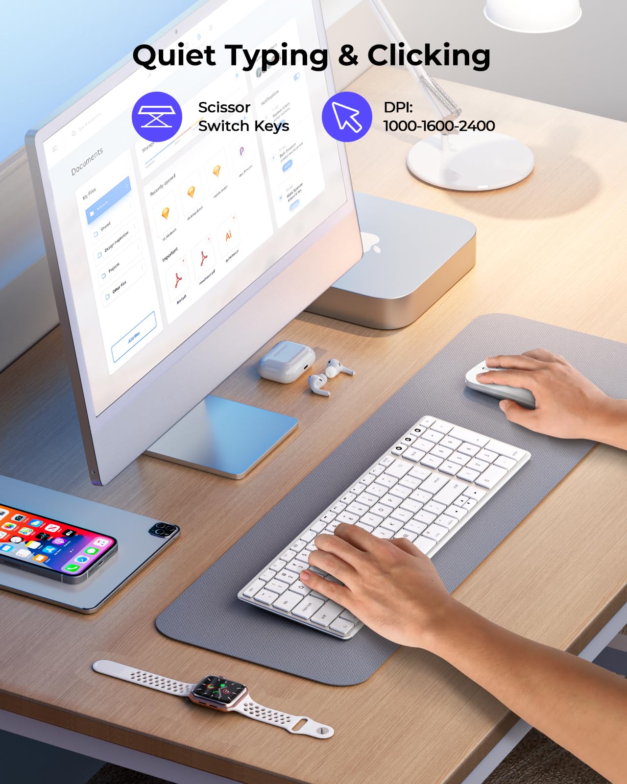 Foto 5 pulgar | Teclado Y Ratón Inalámbricos Bluetooth Seenda Para Mac - Blanco - Venta Internacional.