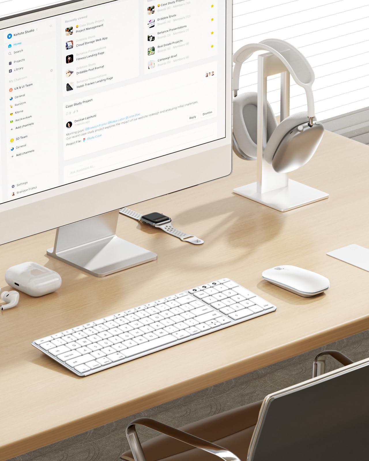 Foto 7 | Teclado Y Ratón Inalámbricos Bluetooth Seenda Para Mac - Blanco - Venta Internacional.