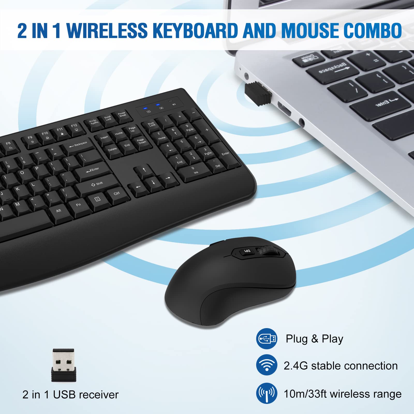 Foto 4 pulgar | Combo de Teclado y Ratón Inalámbricos Logitech Quasio Black - Venta Internacional