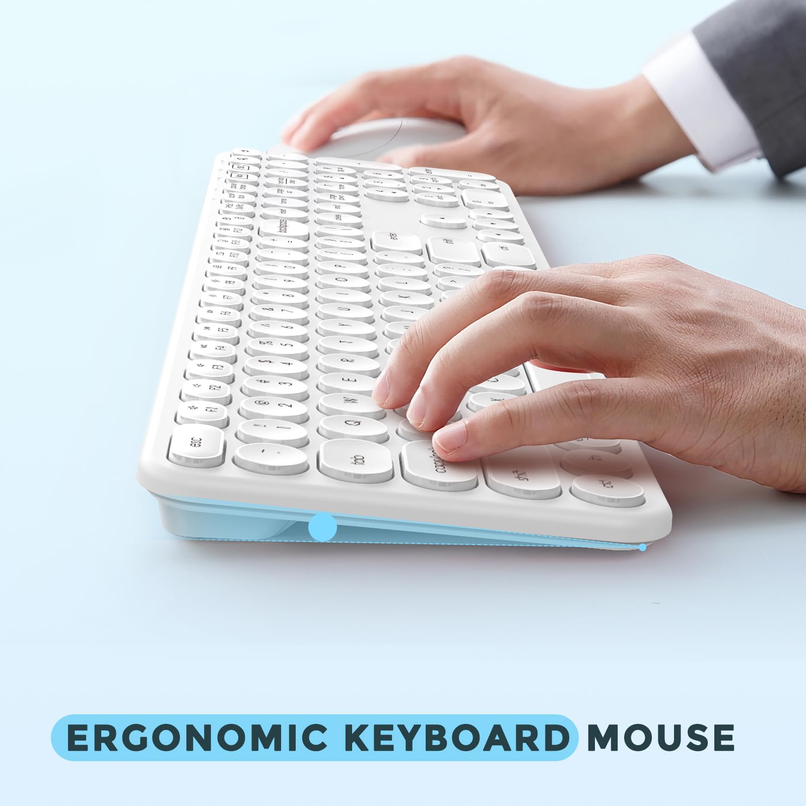 Foto 6 pulgar | Teclado Y Ratón Inalámbricos Seenda Usb Y Type C, Color Blanco - Venta Internacional.