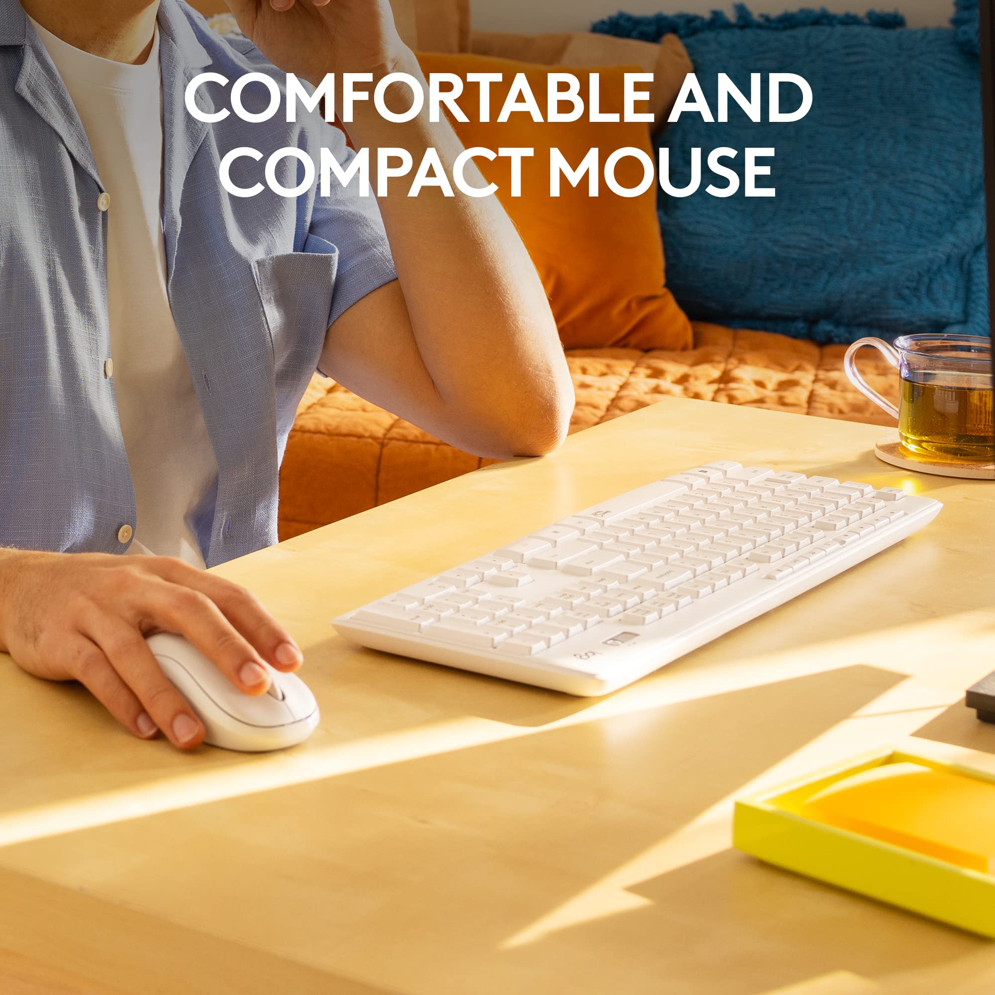 Foto 4 | Combo Inalámbrico De Ratón Y Teclado Logitech Mk295, Color Blanco Roto - Venta Internacional.