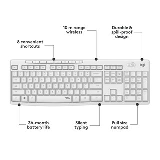 Foto 5 | Combo Inalámbrico De Ratón Y Teclado Logitech Mk295, Color Blanco Roto - Venta Internacional.