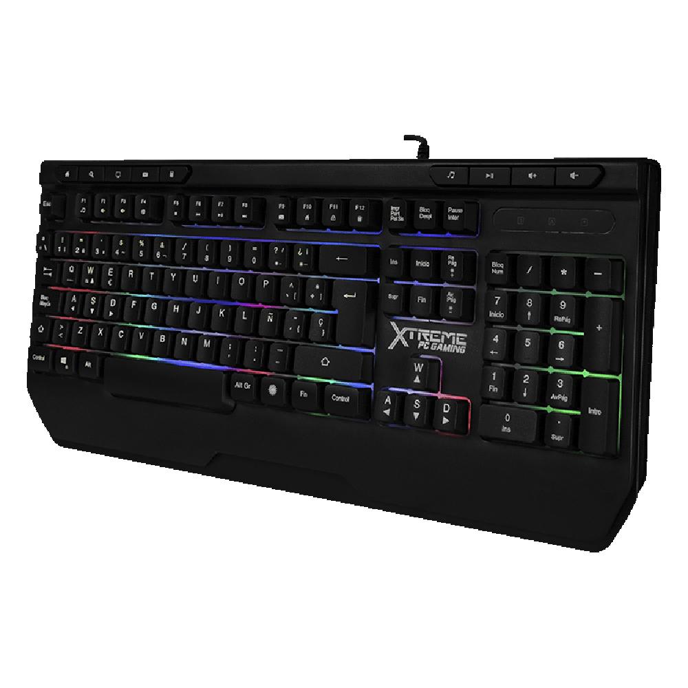 Foto 2 | Kit Gamer 4 En 1 Xtreme Pc Gaming Battle Force Teclado Mouse Audifonos Mousepad Membrana Español Rgb Usb Negro