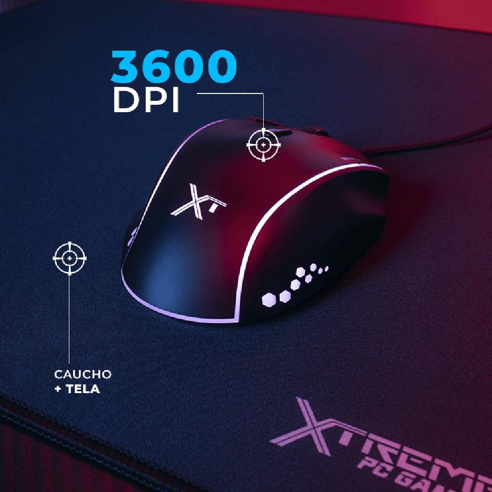 Foto 5 | Kit Gamer 4 En 1 Xtreme Pc Gaming Battle Force Teclado Mouse Audifonos Mousepad Membrana Español Rgb Usb Negro