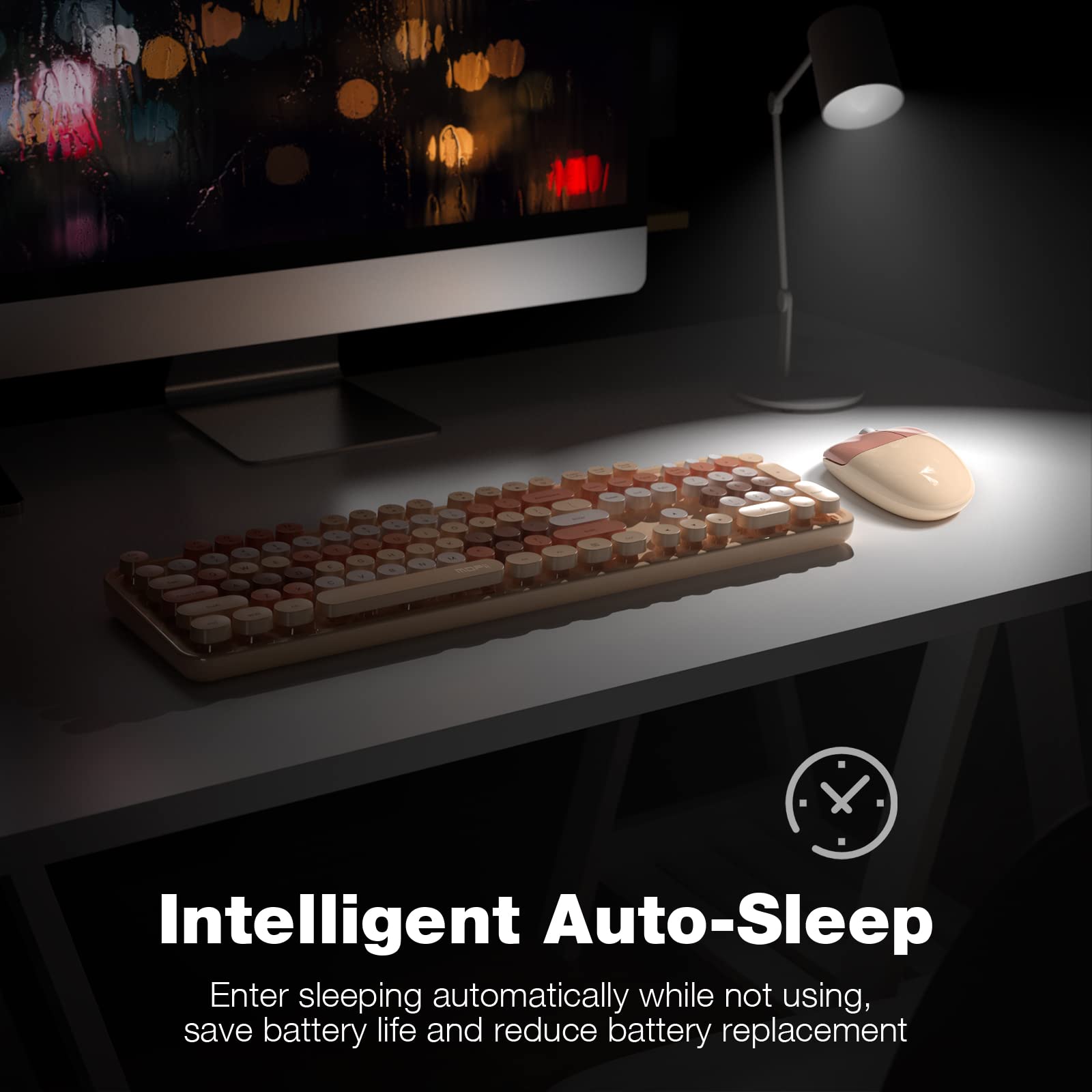 Foto 5 pulgar | Combo De Teclado Y Ratón Inalámbricos Mofii Retro Milk Tea - Venta Internacional.