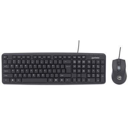 Foto 2 pulgar | Kit Teclado Y Mouse Manhattan Óptico Cableado 1000 Ppp Color Negro