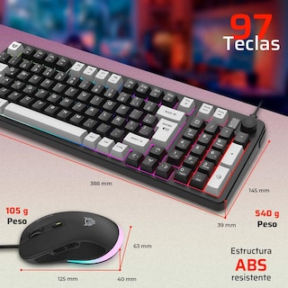 Foto 3 | Kit Teclado Y Mouse Gamer Balam Rush Squad Conquest Kg515 Usb Tamaño 85% 7200dpi Rgb Negro