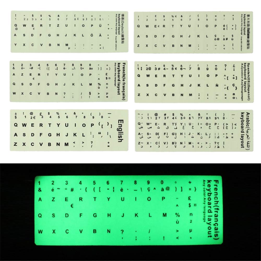 Foto 6 pulgar | Adhesivos De Teclado N+b Luminosos Árabe Ruso Inglés Francés - Venta Internacional.