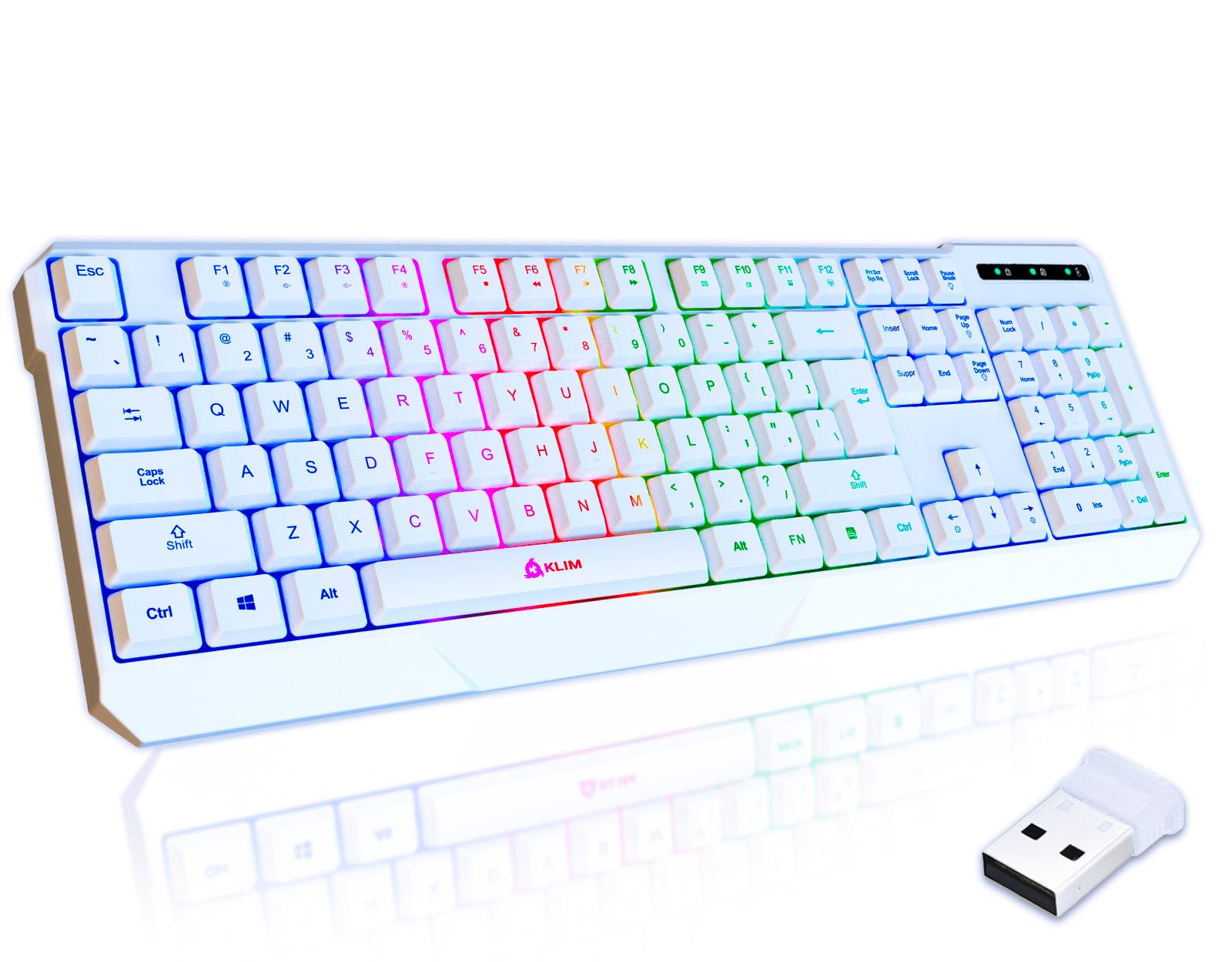 Foto 2 pulgar | Teclado Inalámbrico Para Juegos Klim Chroma Rgb Con Batería Recargable - Venta Internacional.