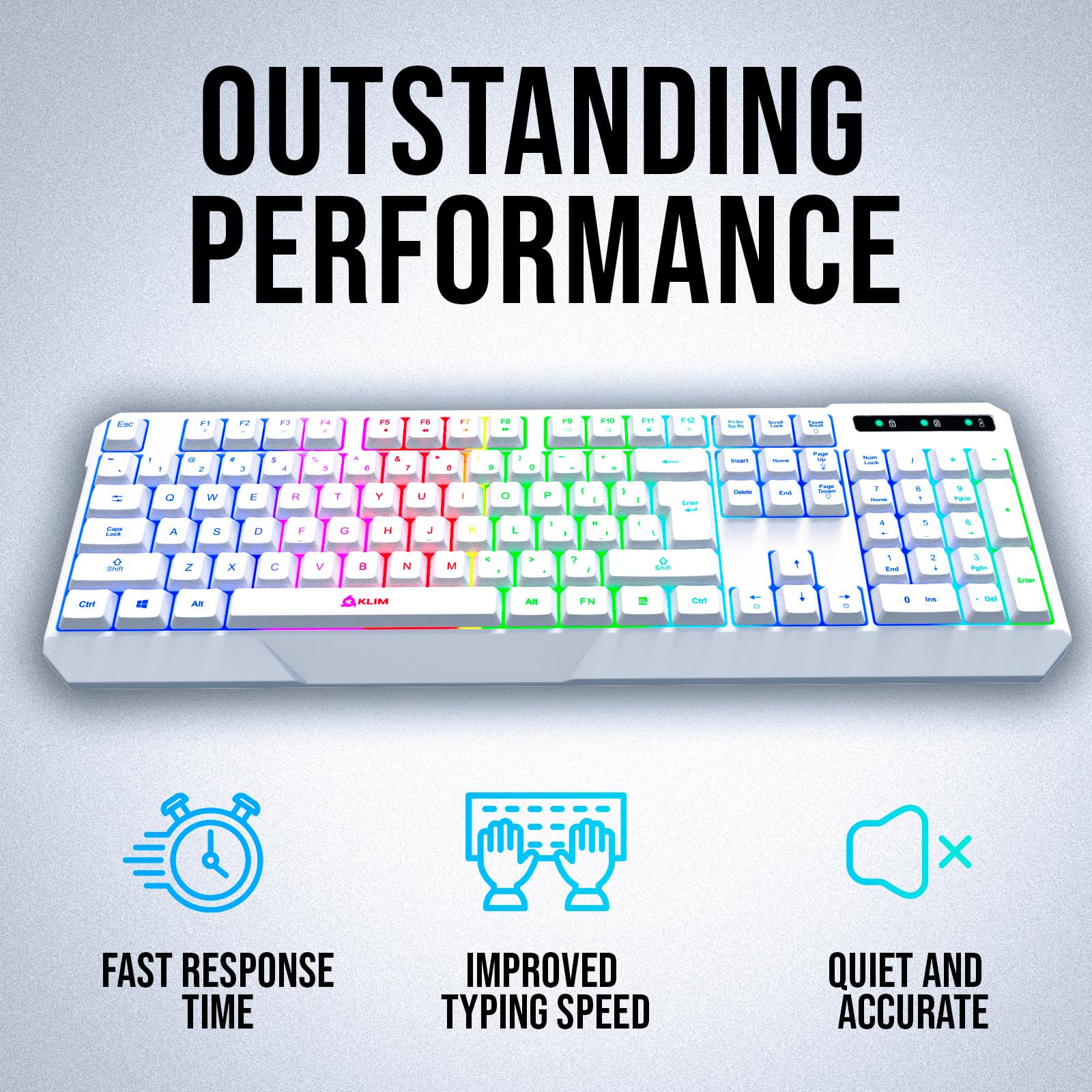 Foto 5 pulgar | Teclado Inalámbrico Para Juegos Klim Chroma Rgb Con Batería Recargable - Venta Internacional.