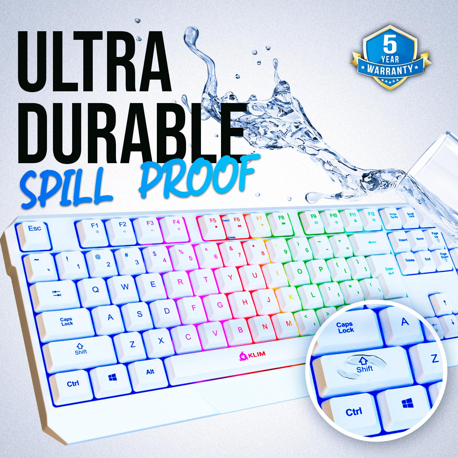 Foto 6 pulgar | Teclado Inalámbrico Para Juegos Klim Chroma Rgb Con Batería Recargable - Venta Internacional.