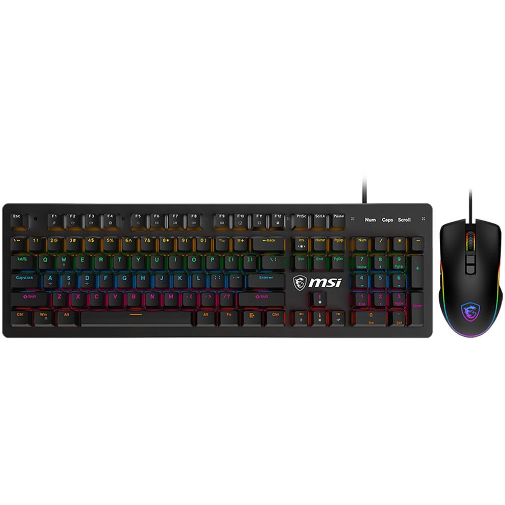 Foto 2 pulgar | Kit Teclado Y Mouse Gamer Msi Forge Gk300 Combo Switch Blue Usb 2.0 Tamaño 100% 7200dpi Rgb Negro