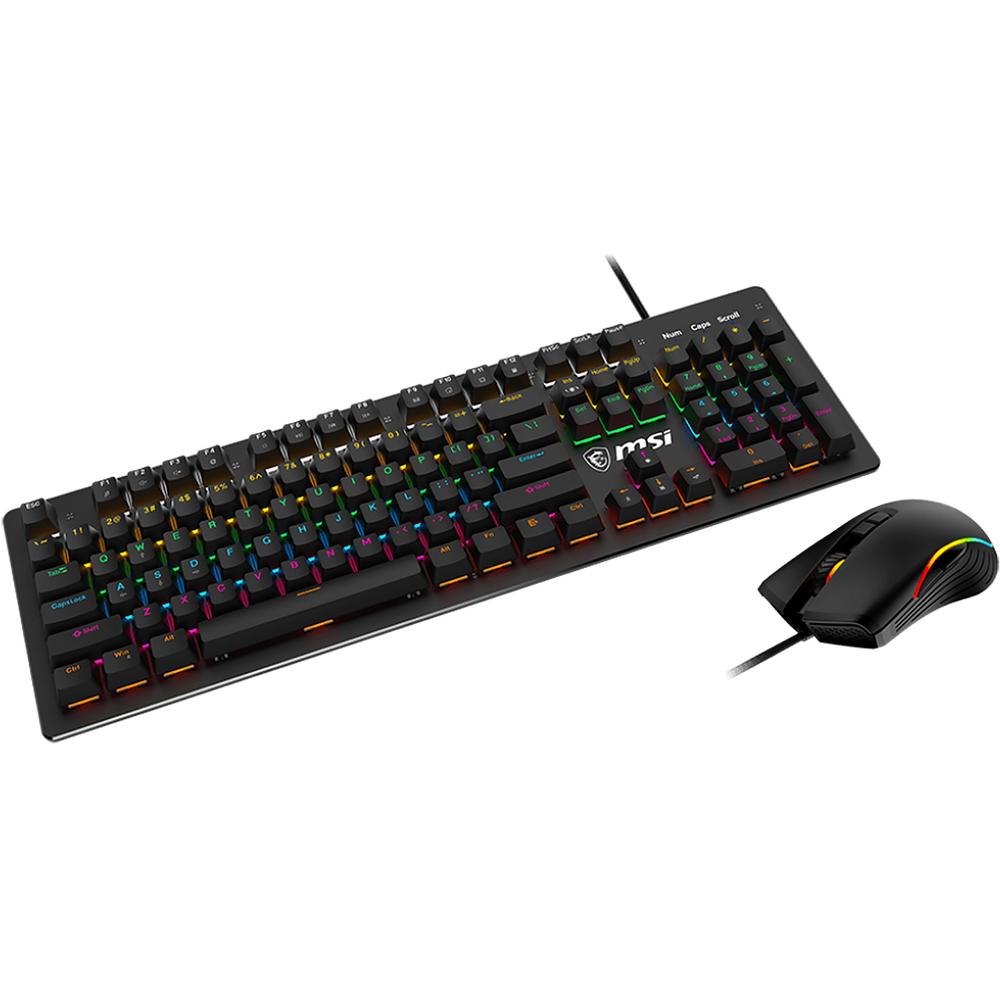 Foto 3 pulgar | Kit Teclado Y Mouse Gamer Msi Forge Gk300 Combo Switch Blue Usb 2.0 Tamaño 100% 7200dpi Rgb Negro