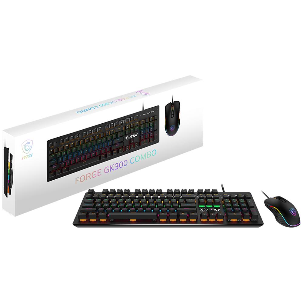 Foto 6 pulgar | Kit Teclado Y Mouse Gamer Msi Forge Gk300 Combo Switch Blue Usb 2.0 Tamaño 100% 7200dpi Rgb Negro