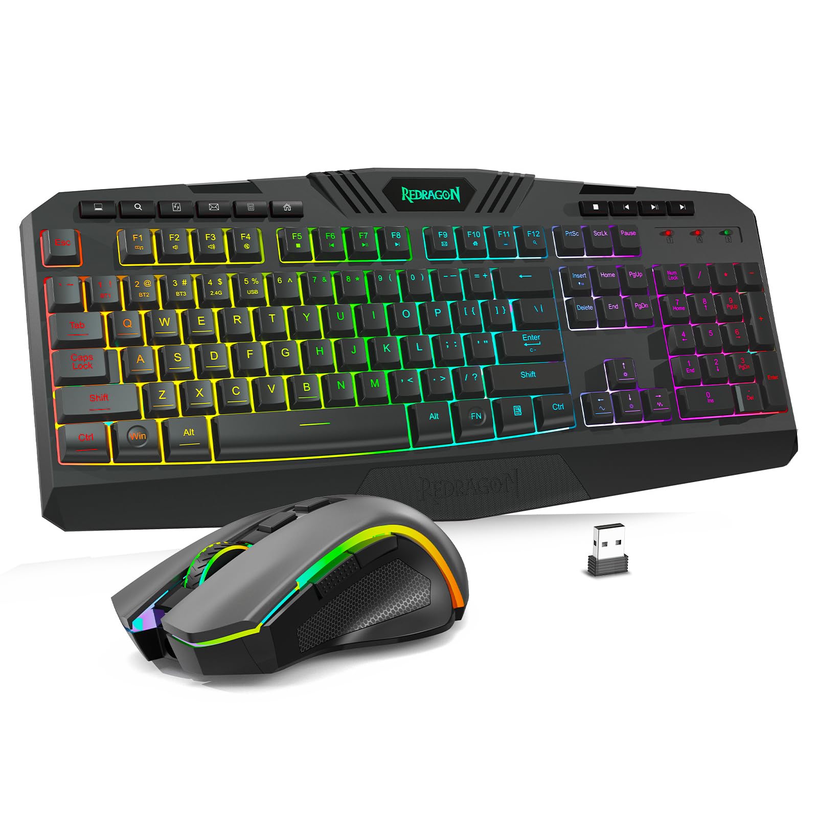 Foto 2 pulgar | Teclado Y Ratón Inalámbricos Para Juegos Redragon S101-pks Rgb - Venta Internacional.