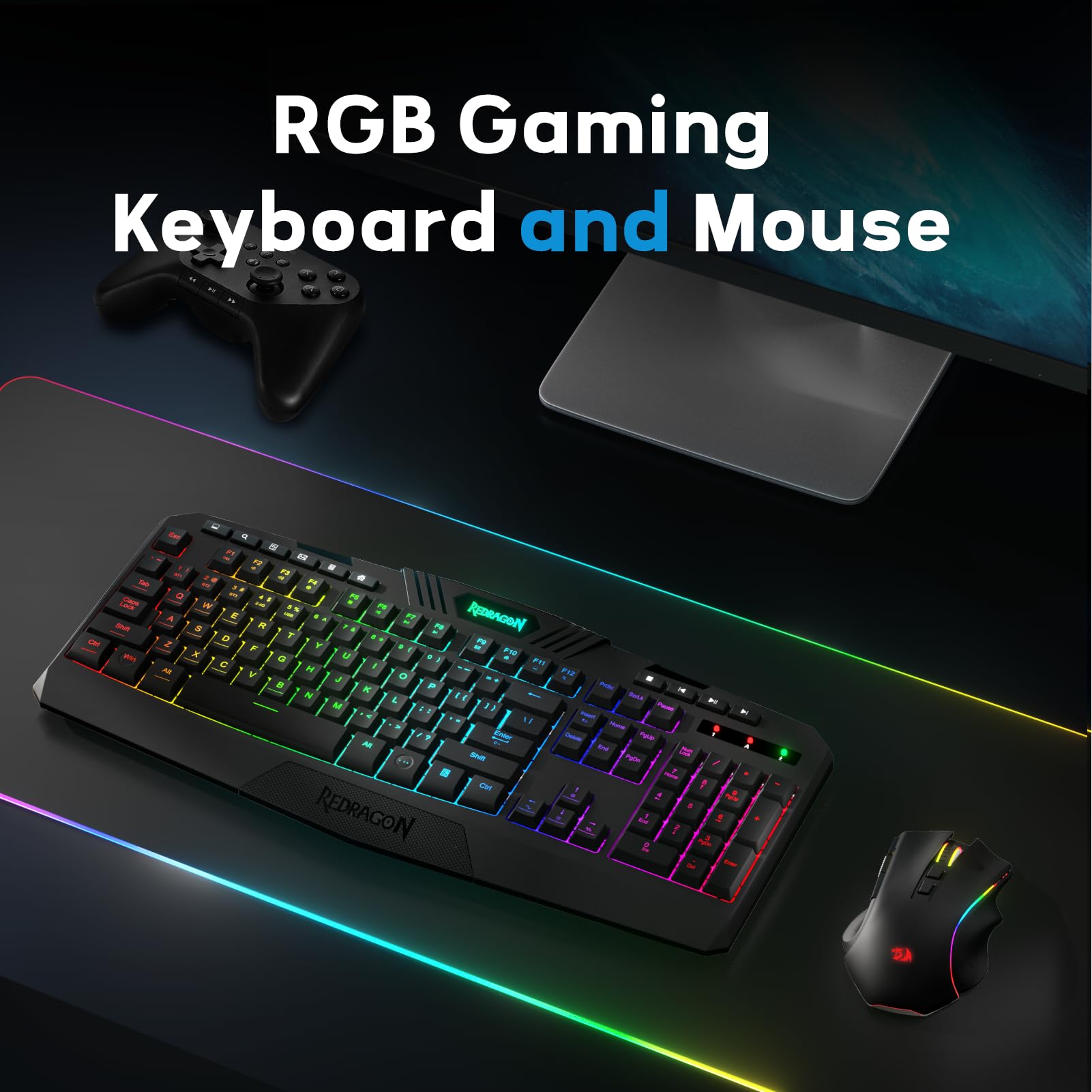 Foto 4 pulgar | Teclado Y Ratón Inalámbricos Para Juegos Redragon S101-pks Rgb - Venta Internacional.