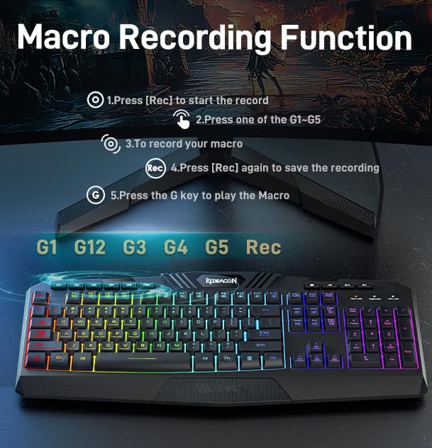 Foto 4 | Teclado Y Ratón Para Juegos Redragon S101 Con Retroiluminación Rgb - Venta Internacional.