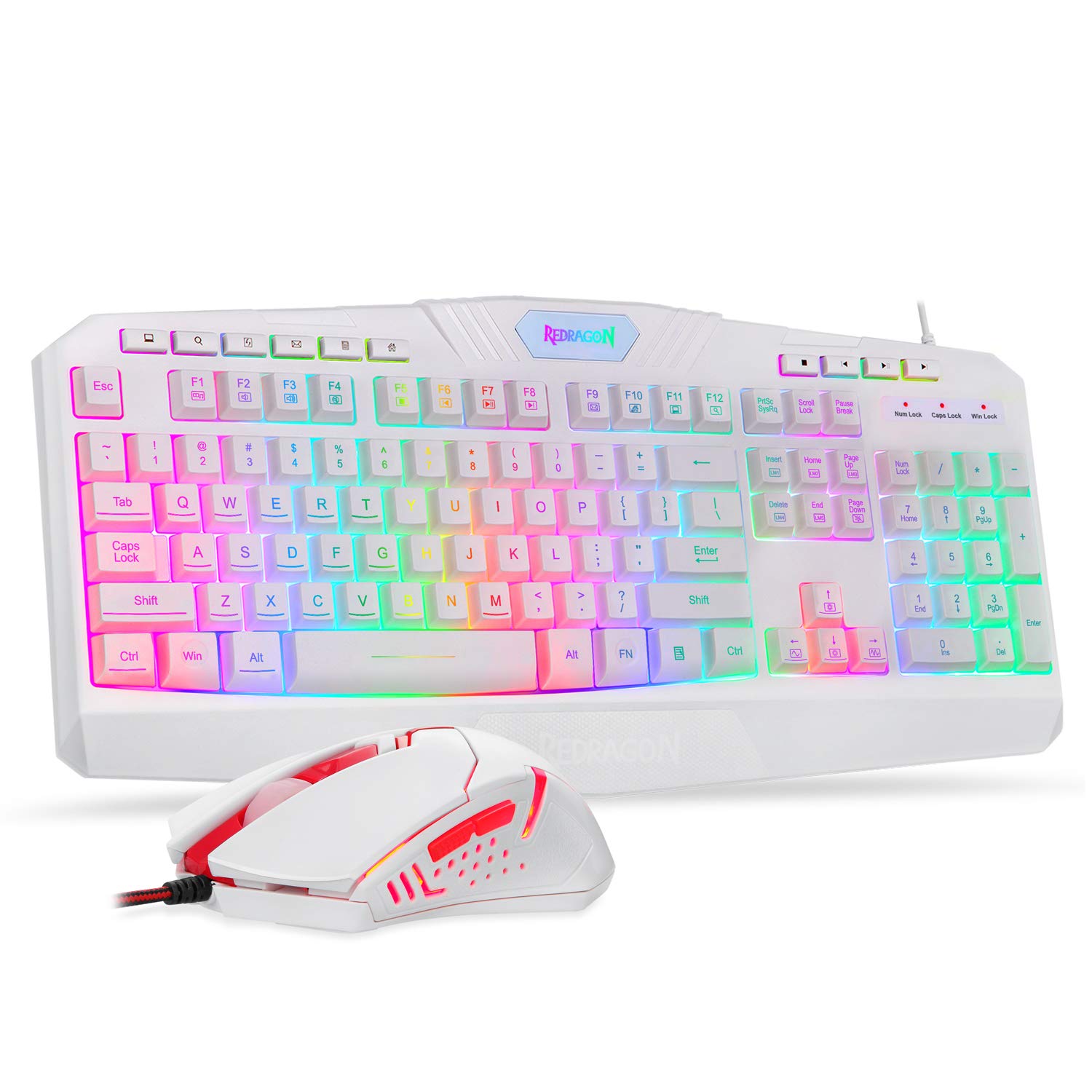 Foto 1 | Combo De Teclado Y Ratón Redragon S101 Con Retroiluminación Rgb (blanco) - Venta Internacional.