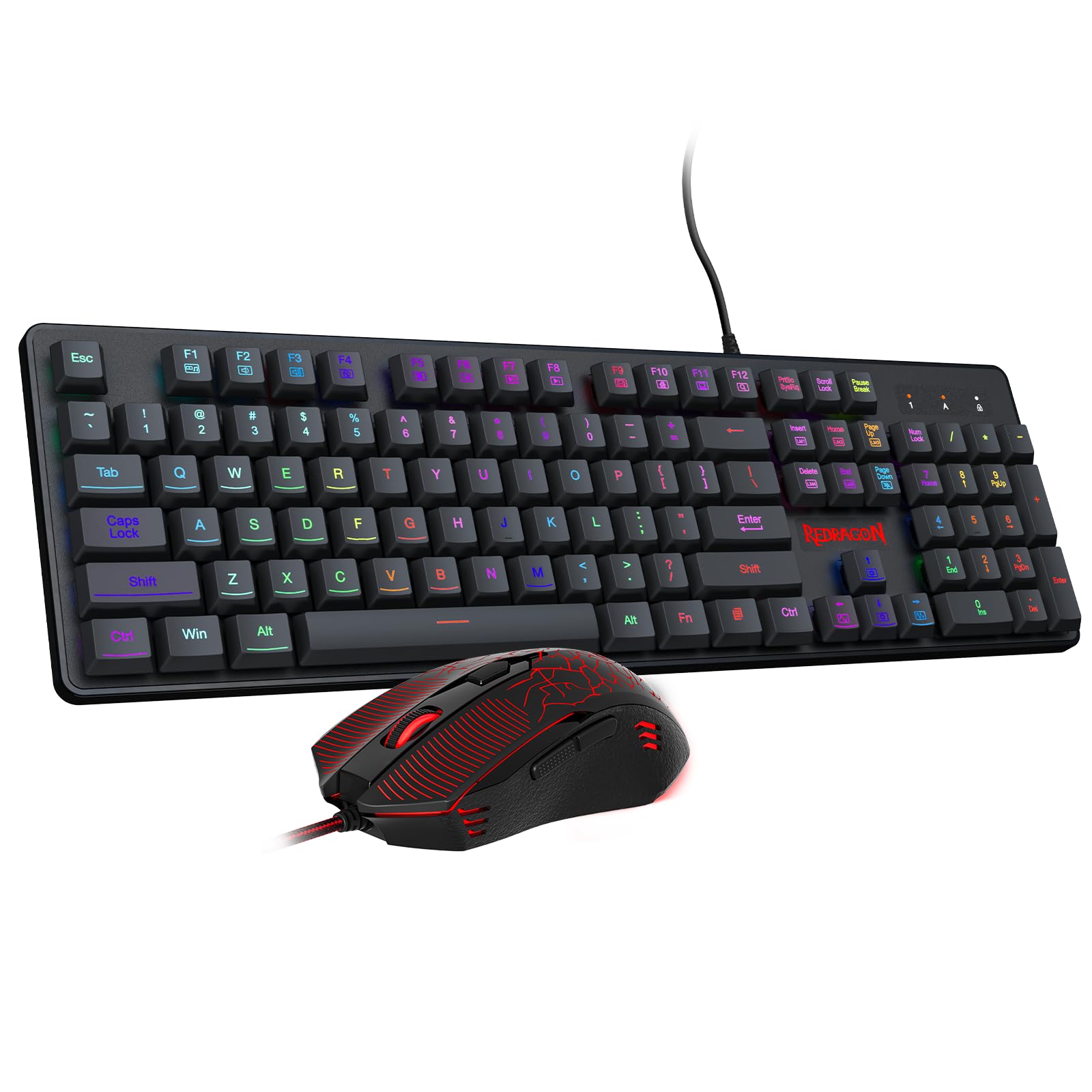 Foto 2 pulgar | Combo De Teclado Y Ratón Para Juegos Redragon S107 Rgb 3200 Dpi - Venta Internacional.