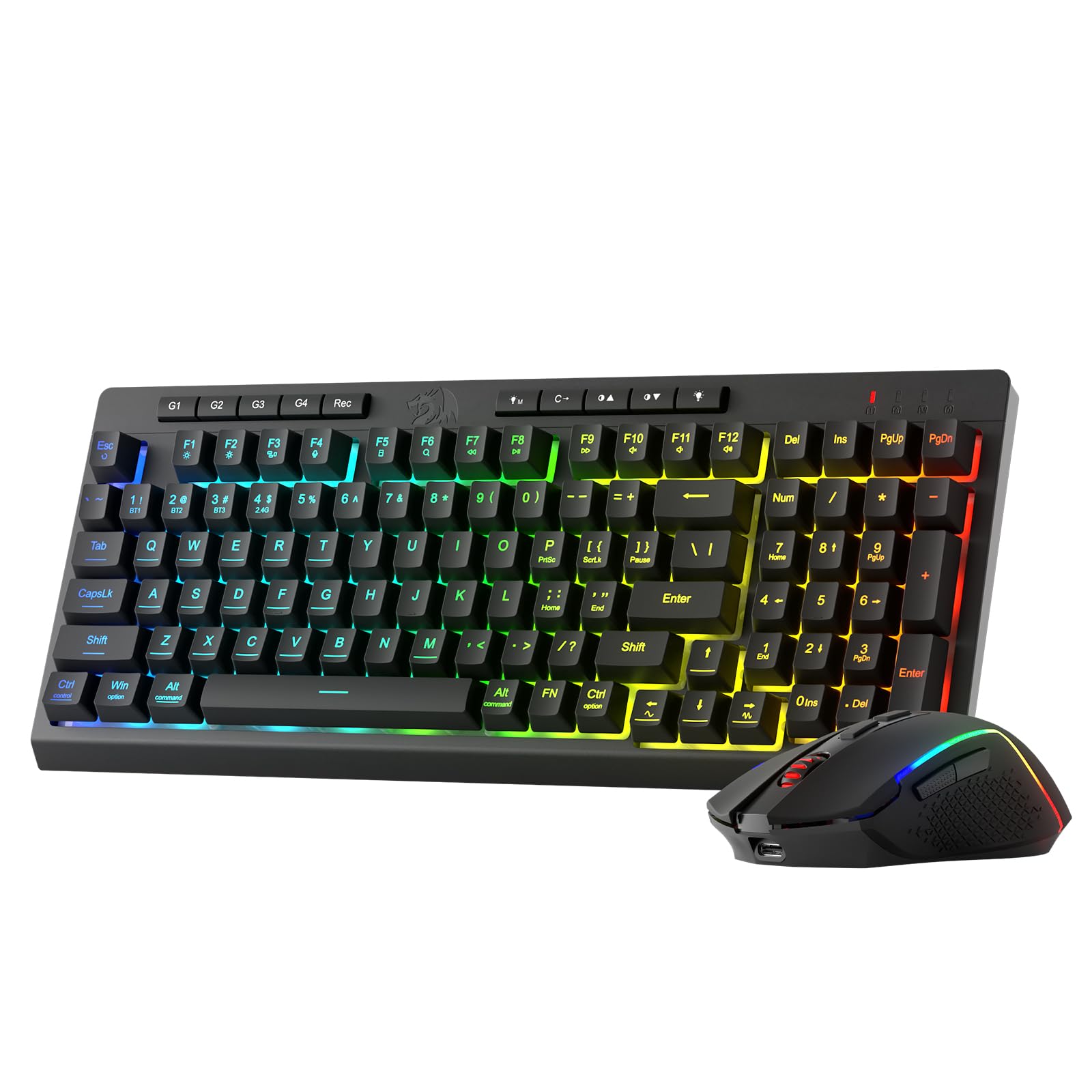 Foto 2 pulgar | Combo Inalámbrico De Teclado Y Ratón Para Juegos Redragon S142 - Venta Internacional.