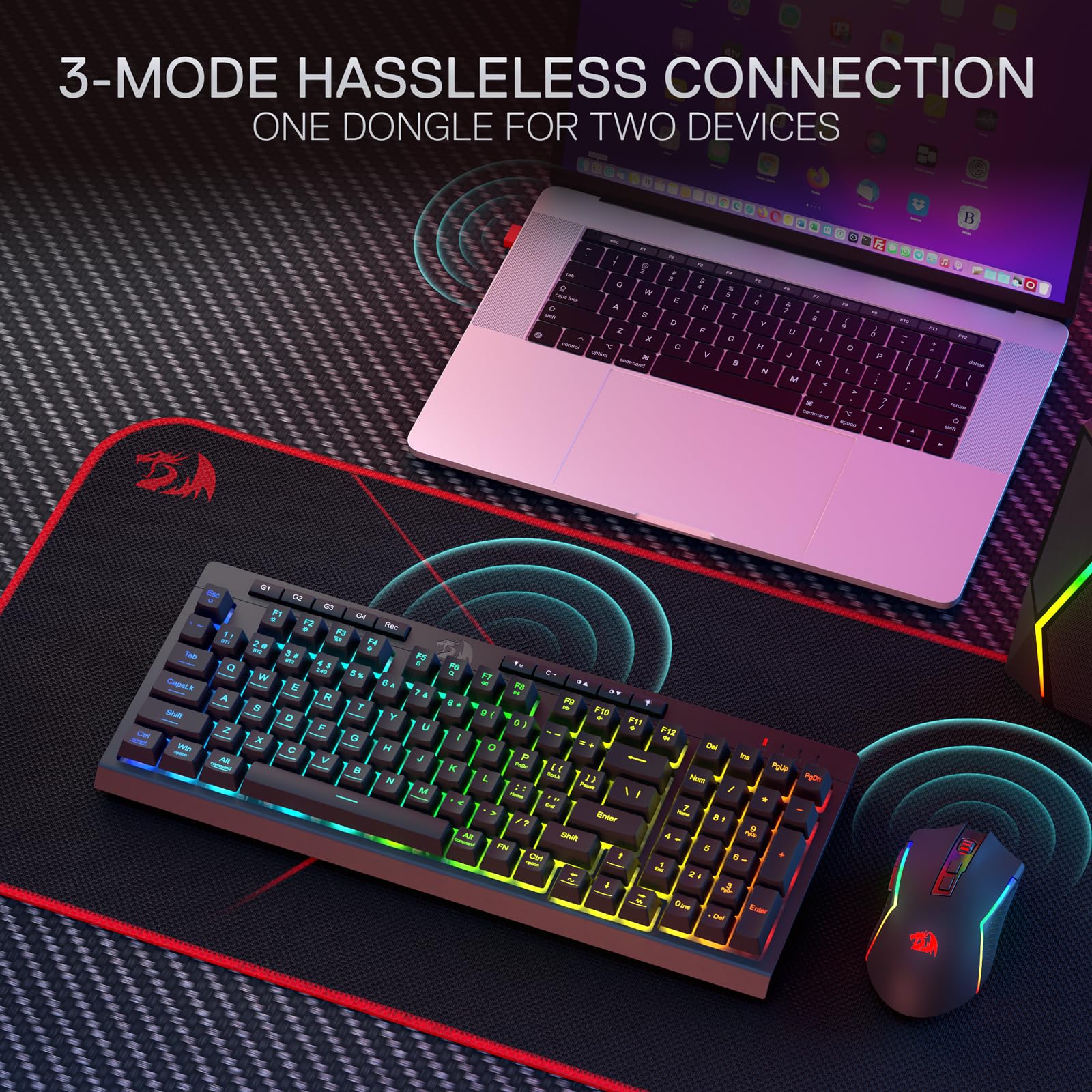 Foto 4 | Combo Inalámbrico De Teclado Y Ratón Para Juegos Redragon S142 - Venta Internacional.