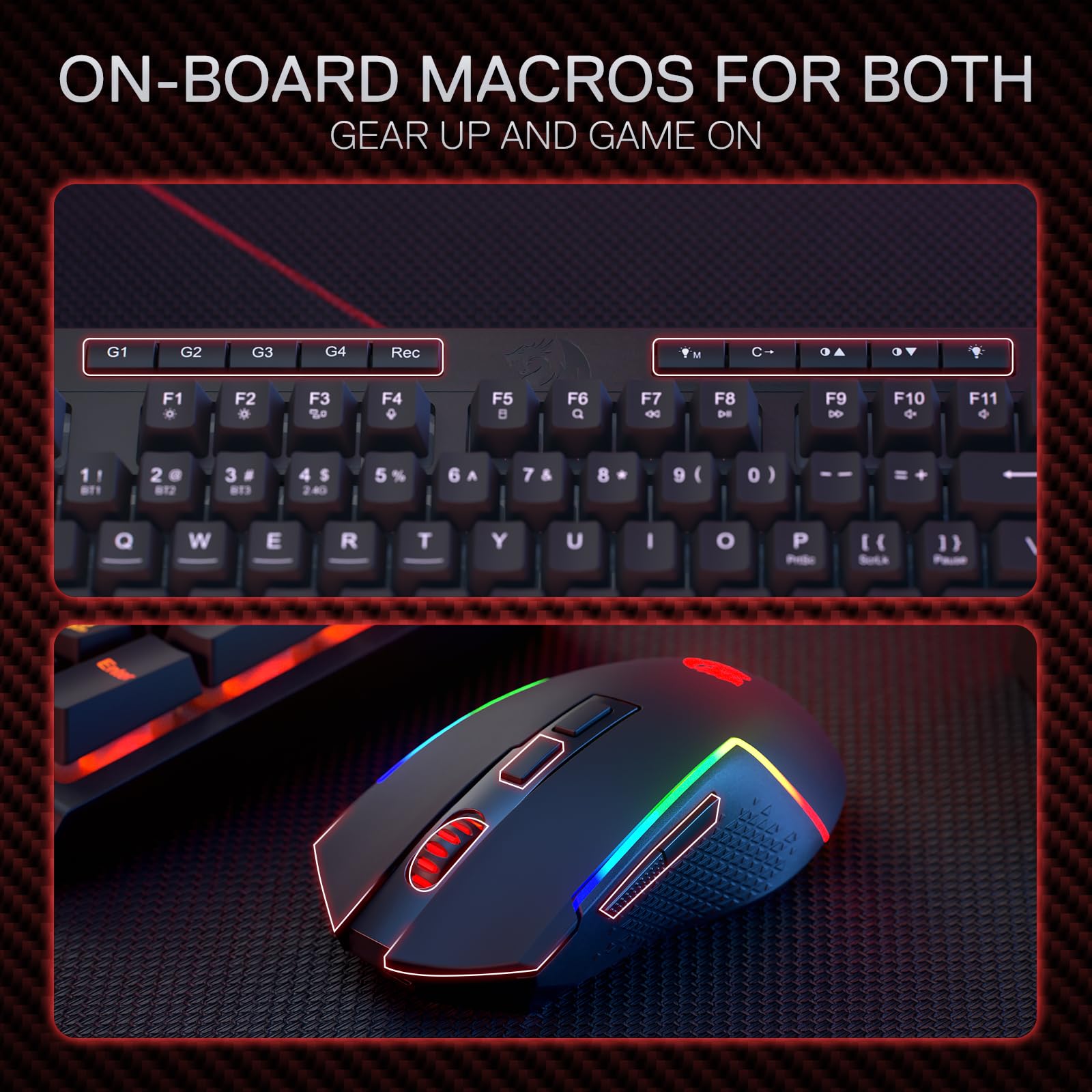 Foto 7 pulgar | Combo Inalámbrico De Teclado Y Ratón Para Juegos Redragon S142 - Venta Internacional.