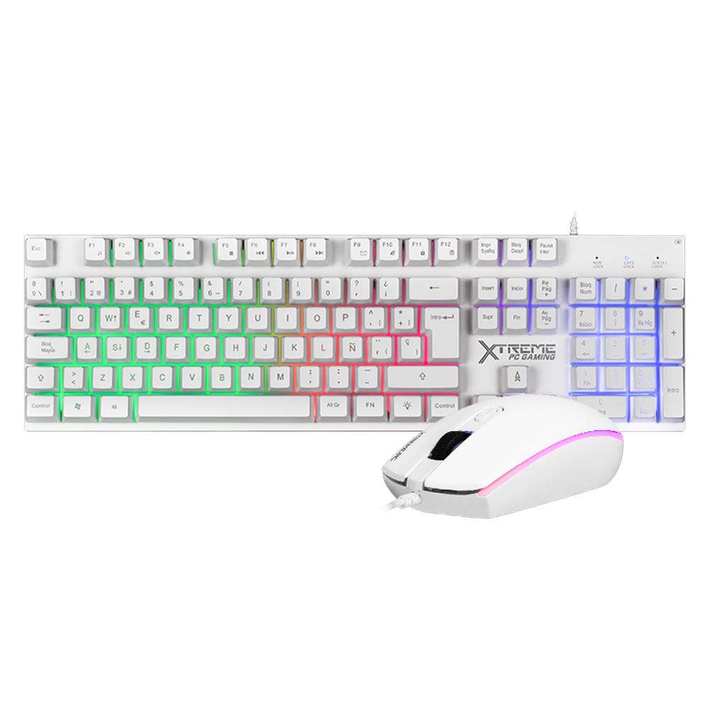 Foto 2 pulgar | Kit Teclado y Mouse Xtreme Pc Gaming Battle Chief Membrana Español 3600 Dpi Rgb Usb Blanco