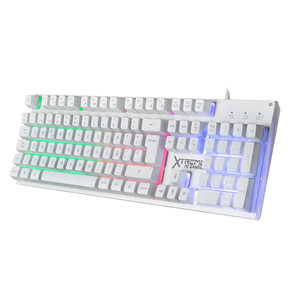 Foto 2 | Kit Teclado y Mouse Xtreme Pc Gaming Battle Chief Membrana Español 3600 Dpi Rgb Usb Blanco