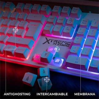 Foto 3 | Kit Teclado y Mouse Xtreme Pc Gaming Battle Chief Membrana Español 3600 Dpi Rgb Usb Blanco