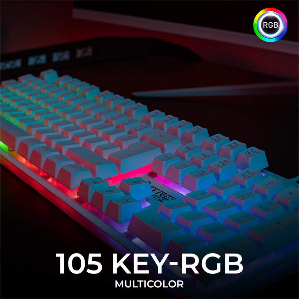 Foto 6 pulgar | Kit Teclado y Mouse Xtreme Pc Gaming Battle Chief Membrana Español 3600 Dpi Rgb Usb Blanco