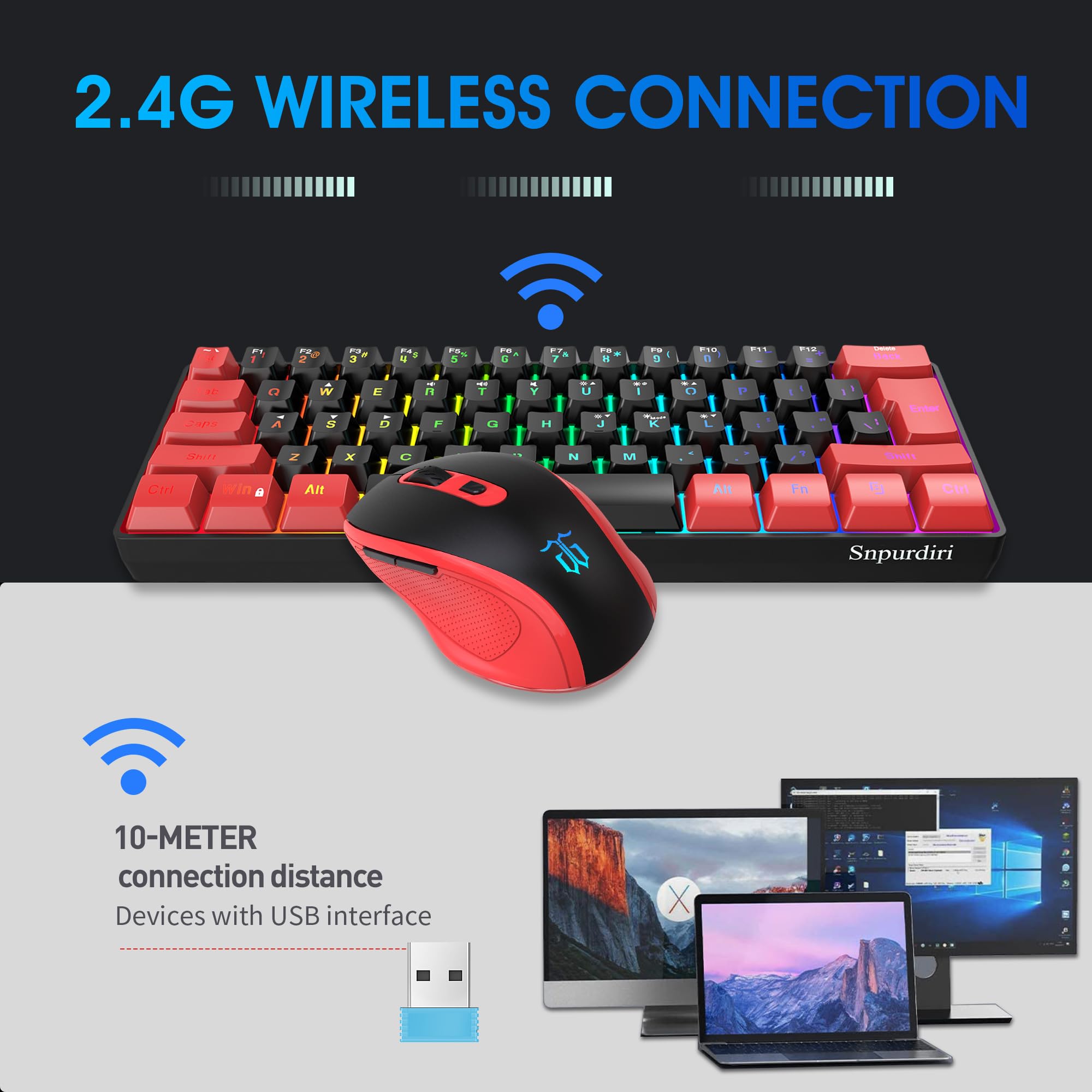 Foto 3 pulgar | Combo Inalámbrico De Teclado Y Ratón Para Juegos Snpurdiri 2.4g - Venta Internacional.