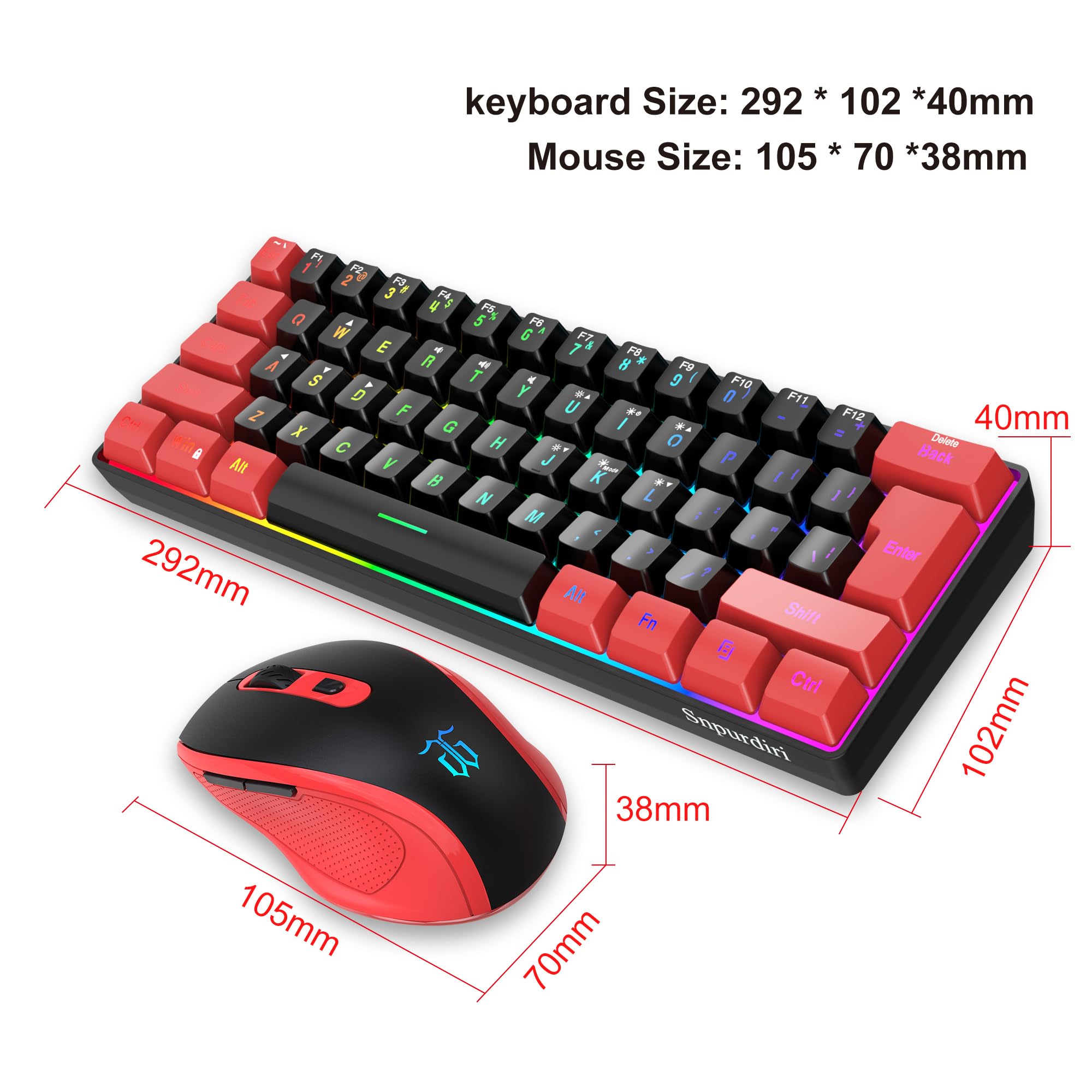 Foto 8 pulgar | Combo Inalámbrico De Teclado Y Ratón Para Juegos Snpurdiri 2.4g - Venta Internacional.