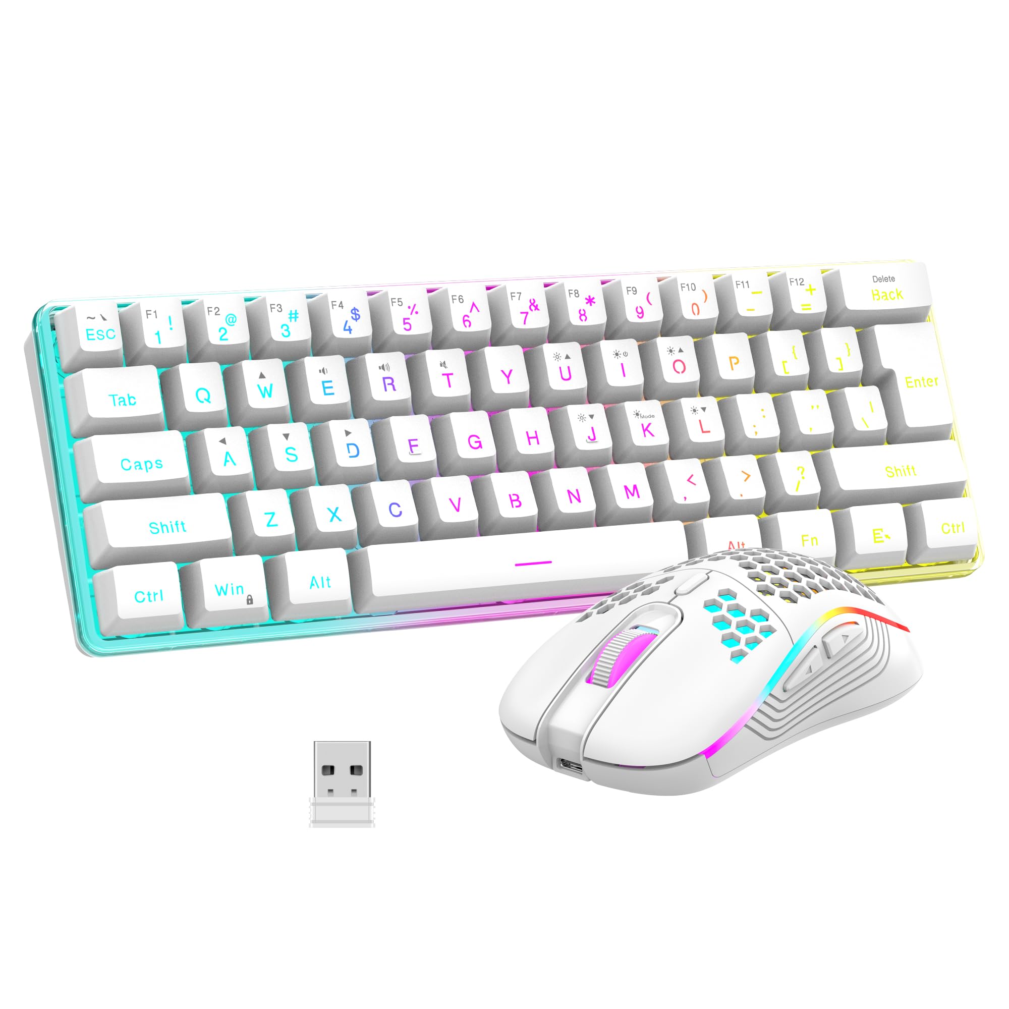 Foto 1 | Combinación De Teclado Y Ratón Inalámbricos Para Juegos Redthunder 60% - Venta Internacional.