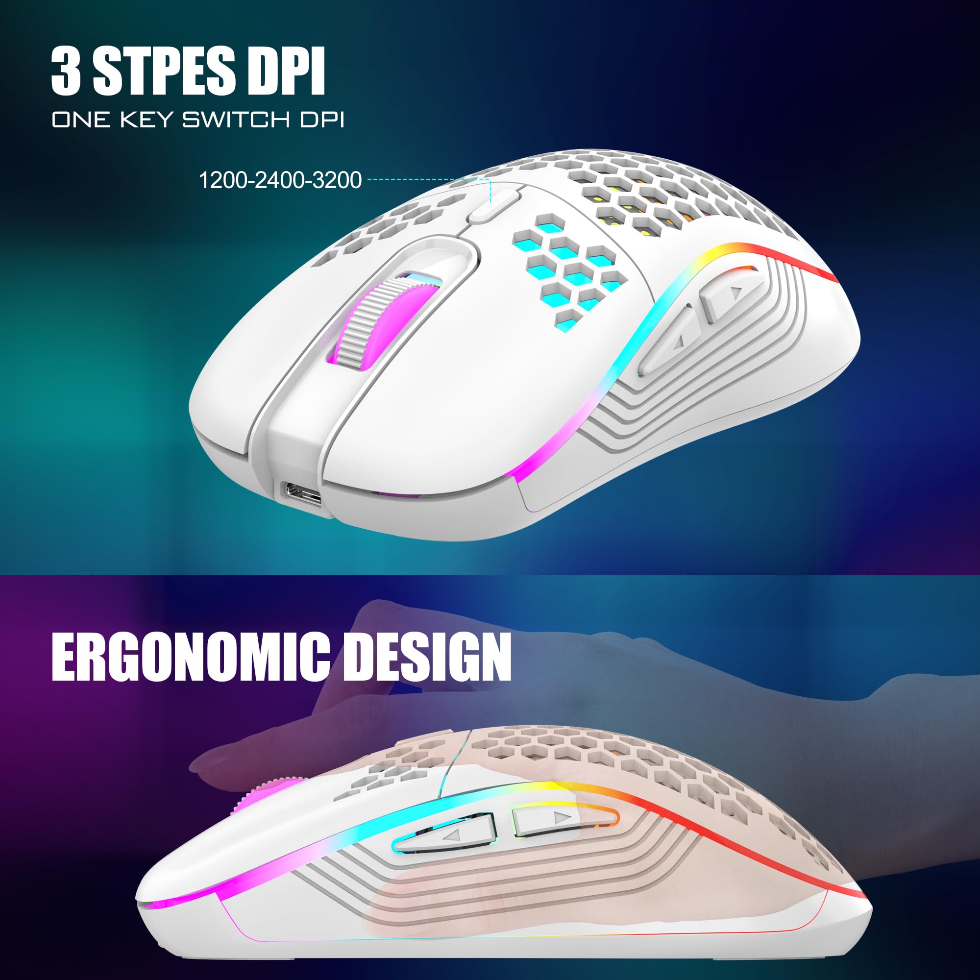 Foto 3 | Combinación De Teclado Y Ratón Inalámbricos Para Juegos Redthunder 60% - Venta Internacional.