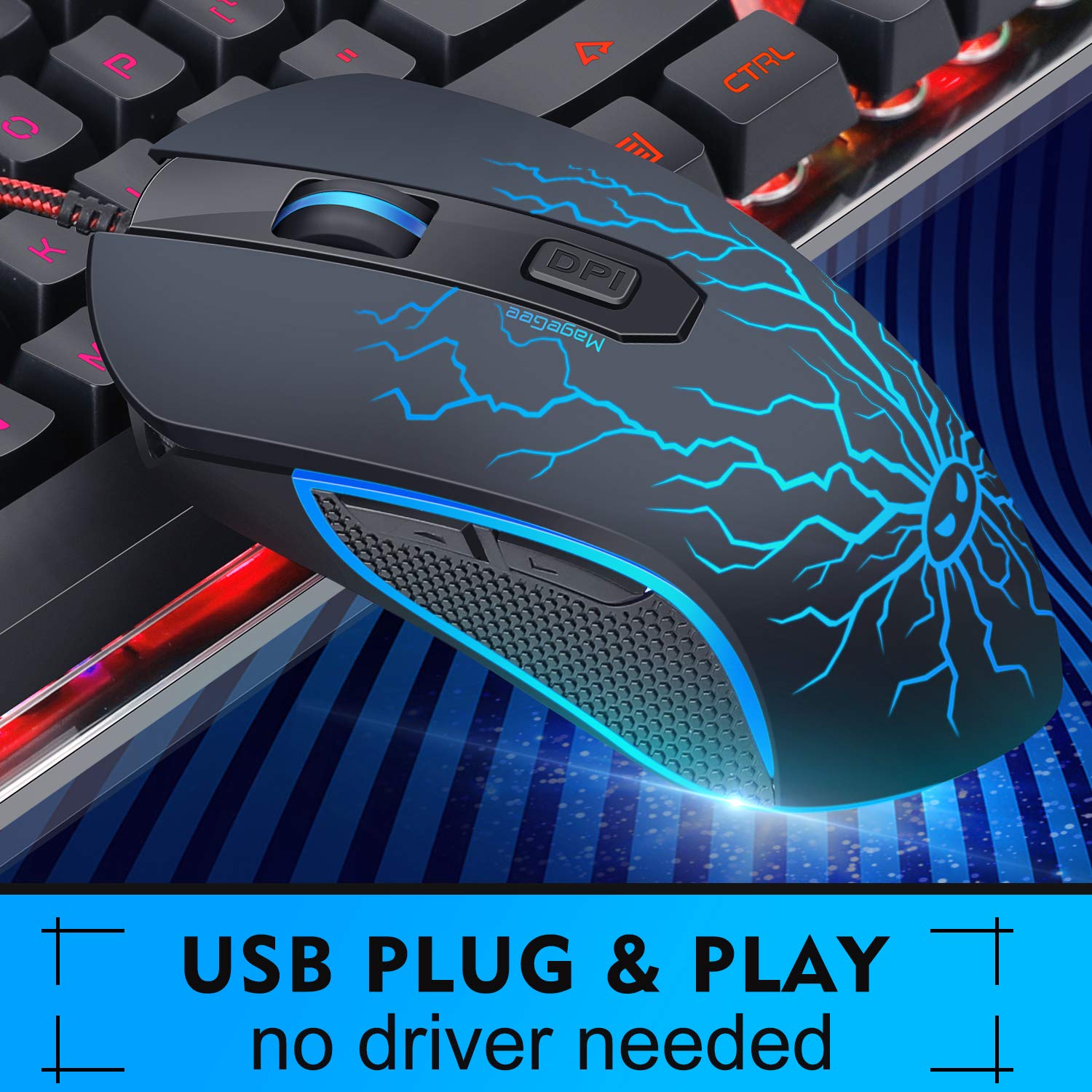 Foto 2 | Combinación De Teclado Y Ratón Para Juegos Magegee K1 Rgb Con Retroiluminación Led - Venta Internacional.