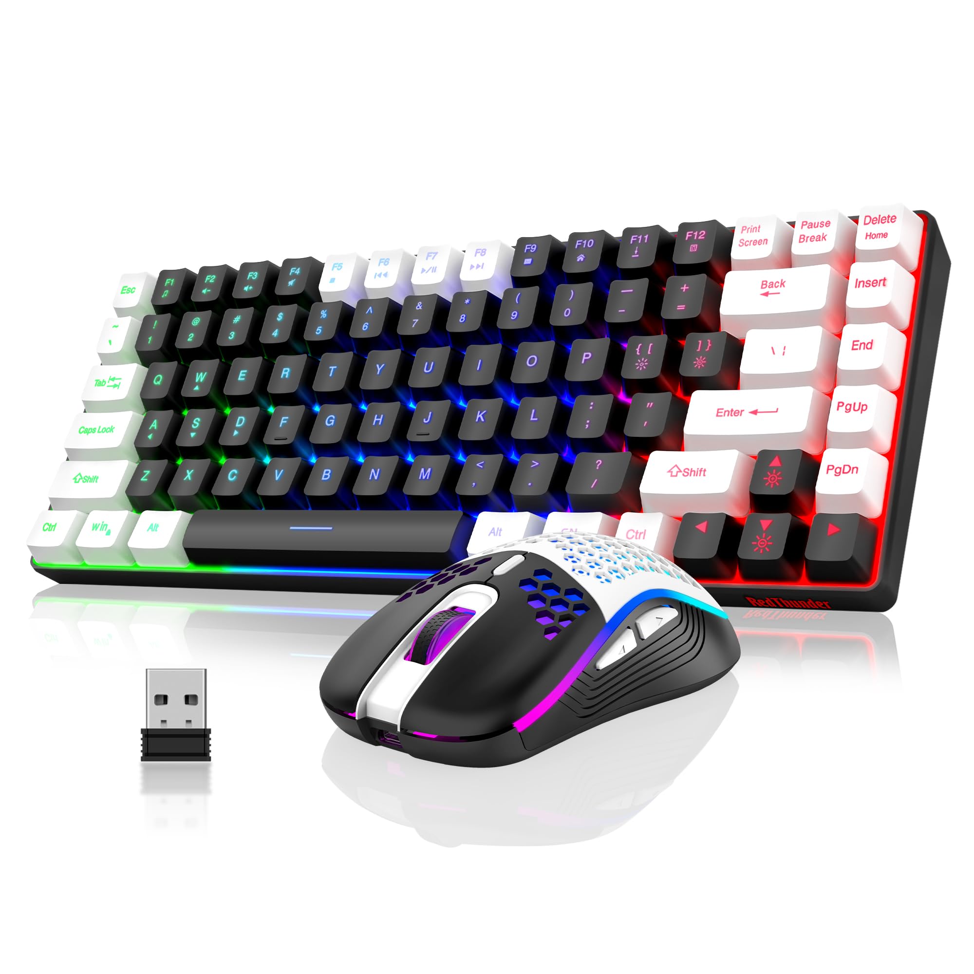 Foto 2 pulgar | Combo De Teclado Y Ratón Inalámbricos Redthunder K84 Negro-blanco - Venta Internacional.