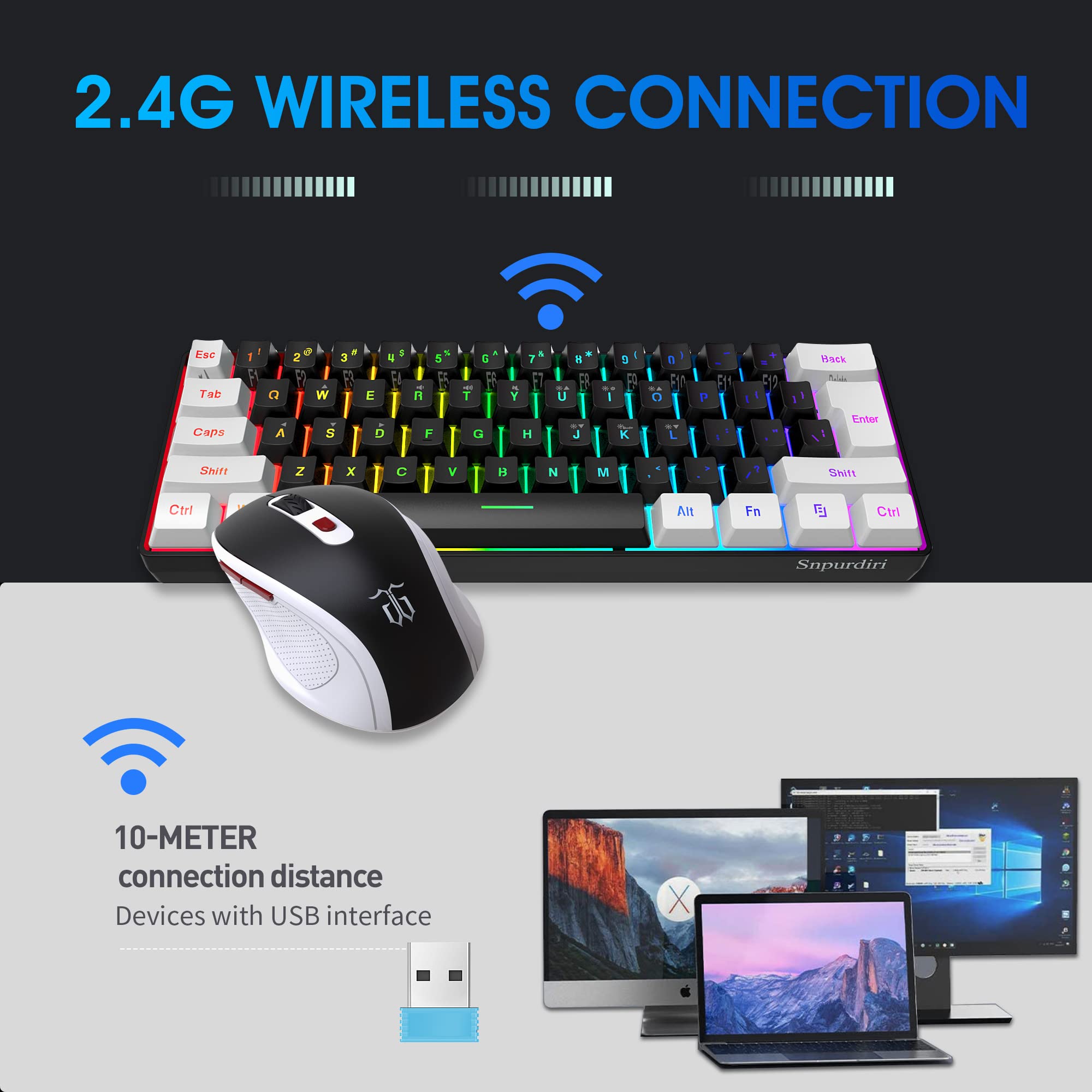 Foto 3 pulgar | Combo Inalámbrico De Teclado Y Ratón Para Juegos Snpurdiri 2.4g - Venta Internacional.