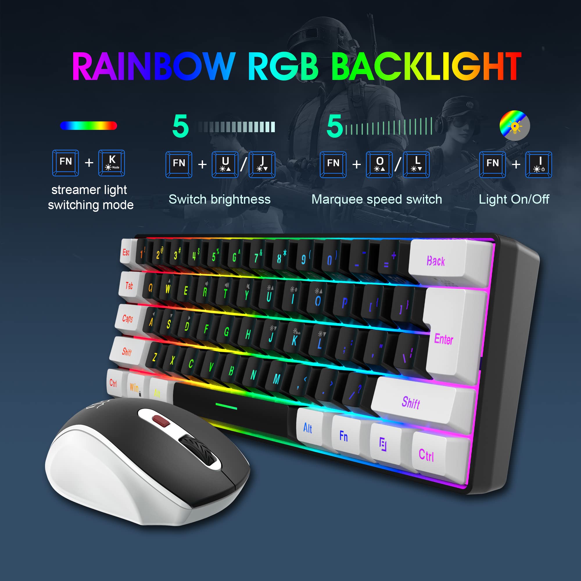 Foto 5 pulgar | Combo Inalámbrico De Teclado Y Ratón Para Juegos Snpurdiri 2.4g - Venta Internacional.