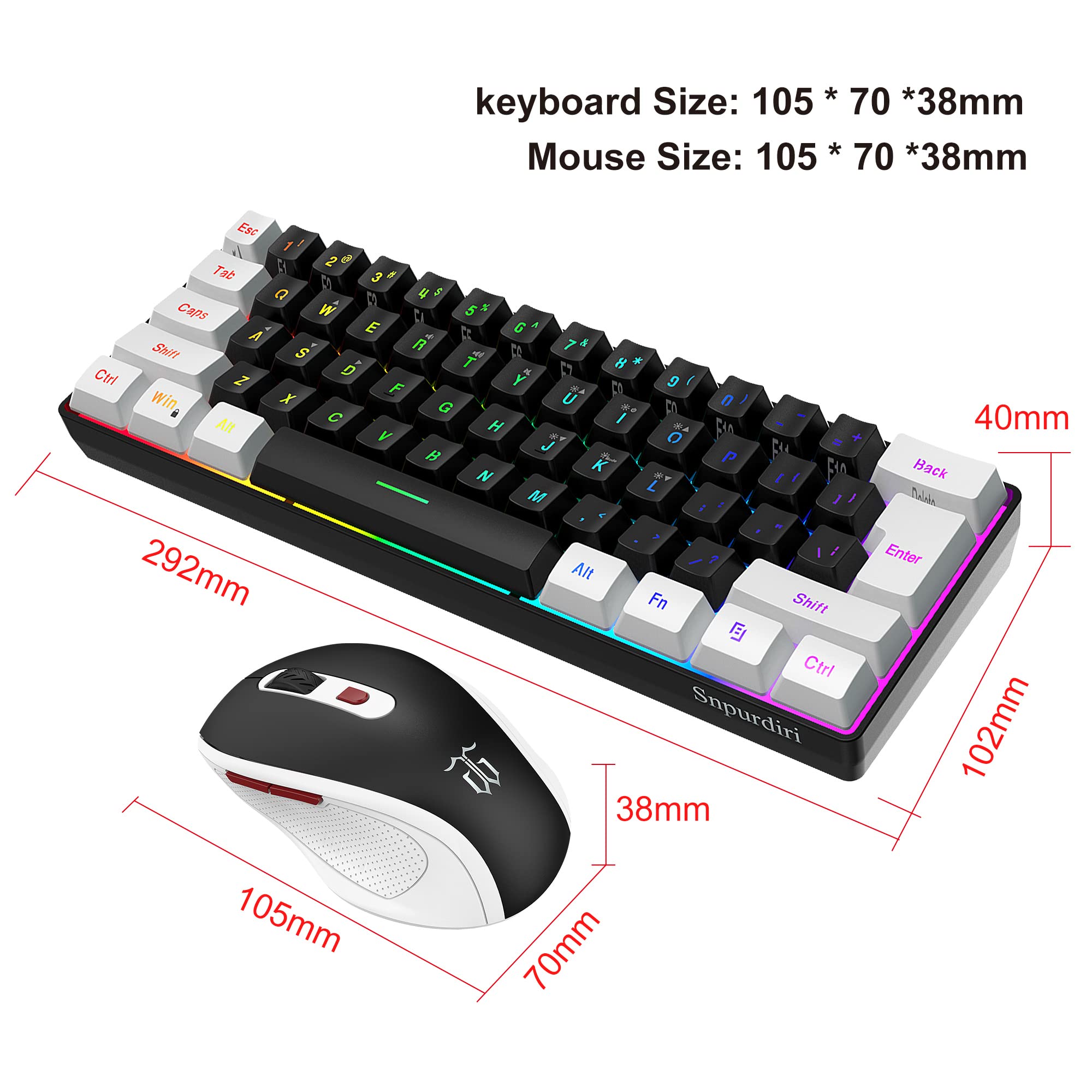 Foto 6 pulgar | Combo Inalámbrico De Teclado Y Ratón Para Juegos Snpurdiri 2.4g - Venta Internacional.
