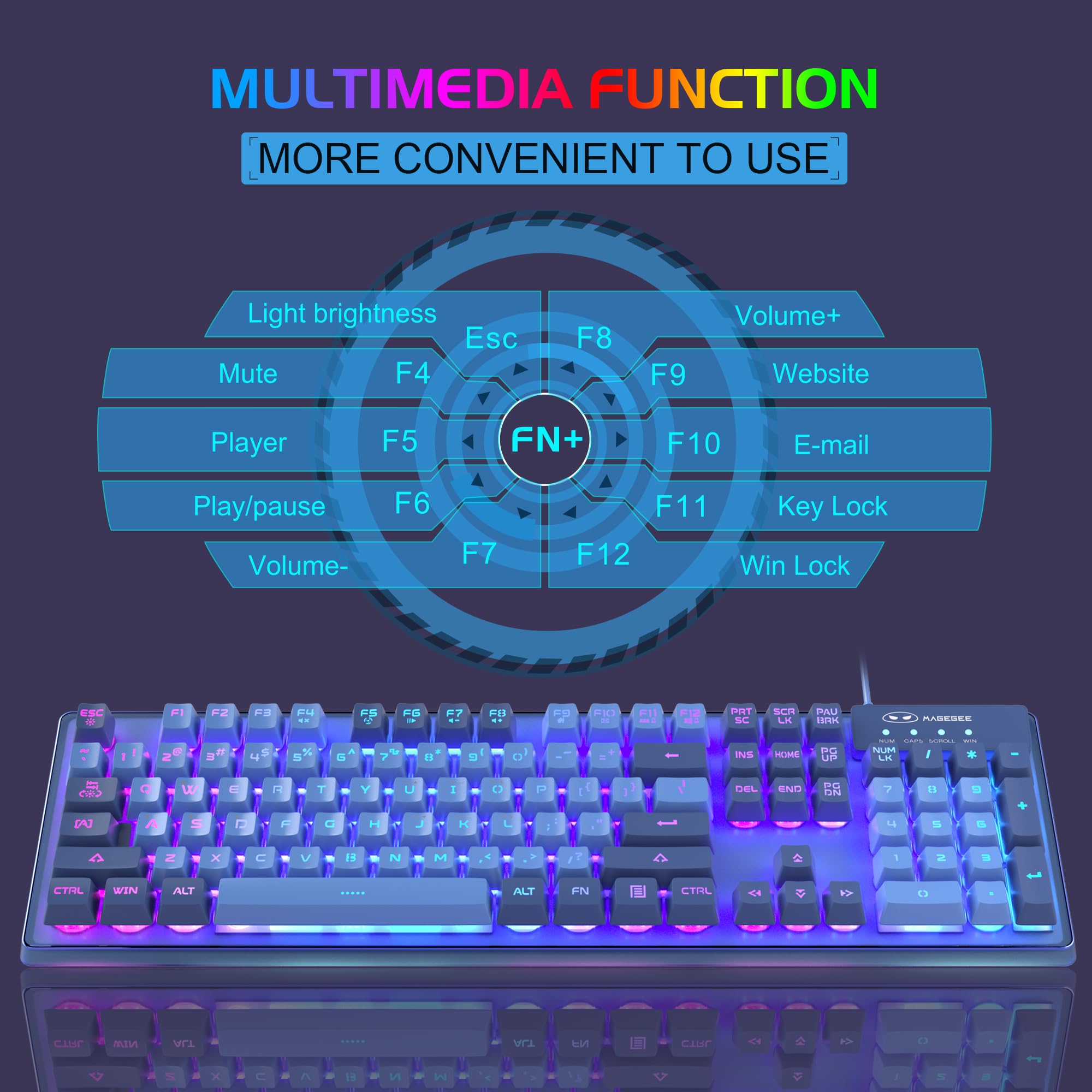 Foto 4 | Combinación De Teclado Y Ratón Para Juegos Magegee K1 Rgb Con Retroiluminación Led - Venta Internacional.