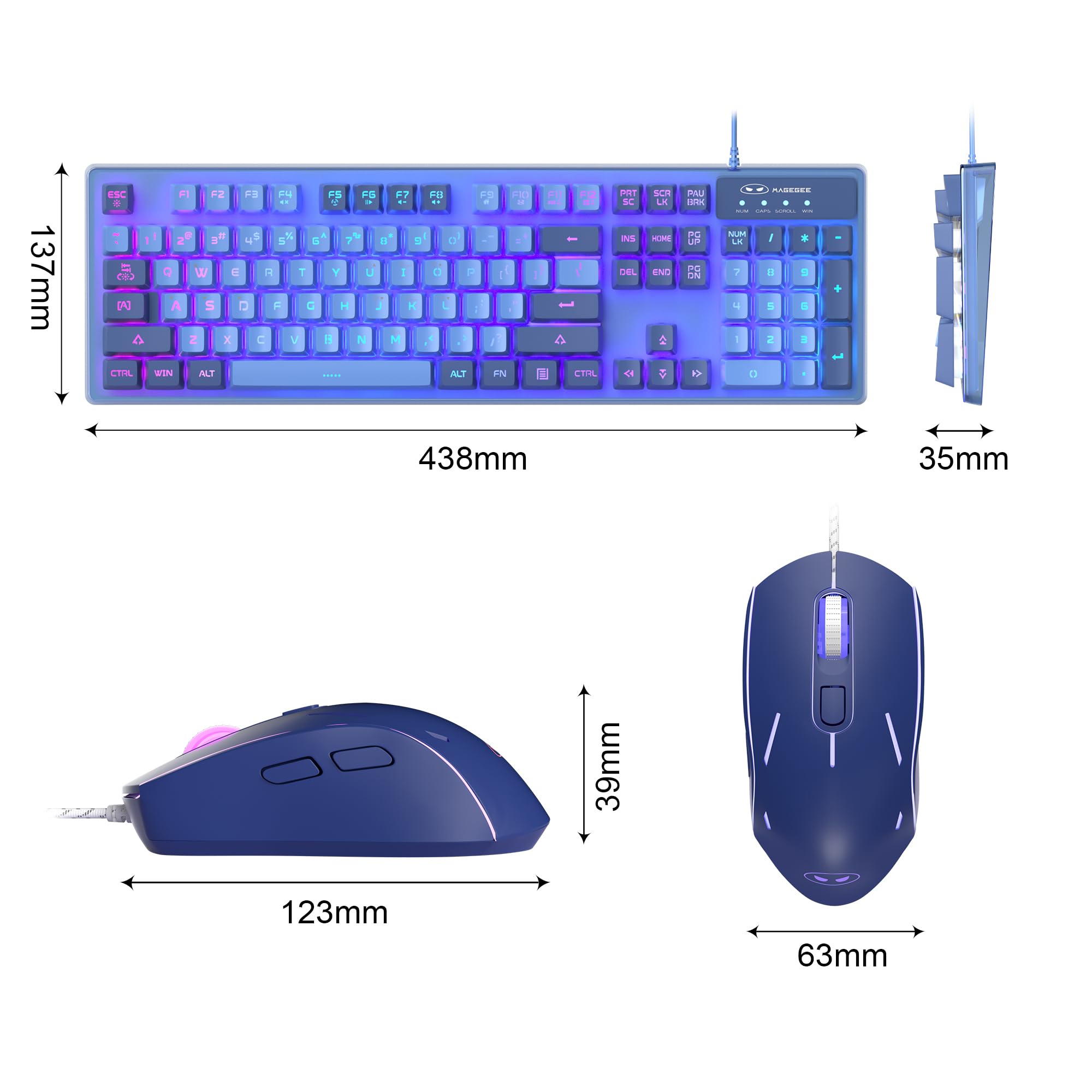 Foto 7 | Combinación De Teclado Y Ratón Para Juegos Magegee K1 Rgb Con Retroiluminación Led - Venta Internacional.